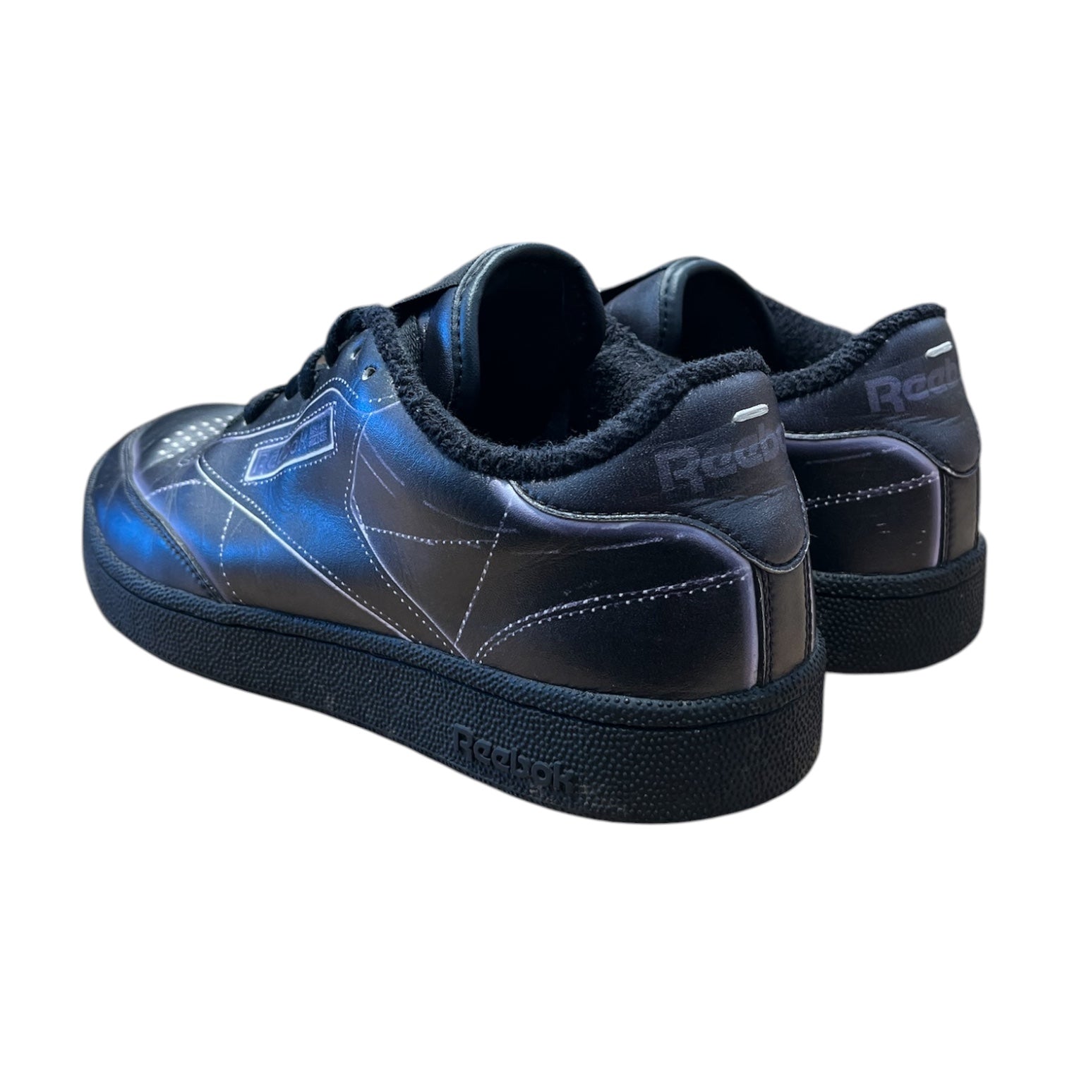 Reebok/Maison Margiela/Low-Sneakers/US 9/Leather/BLK/BLACK MARGIELA CLUB C view 2