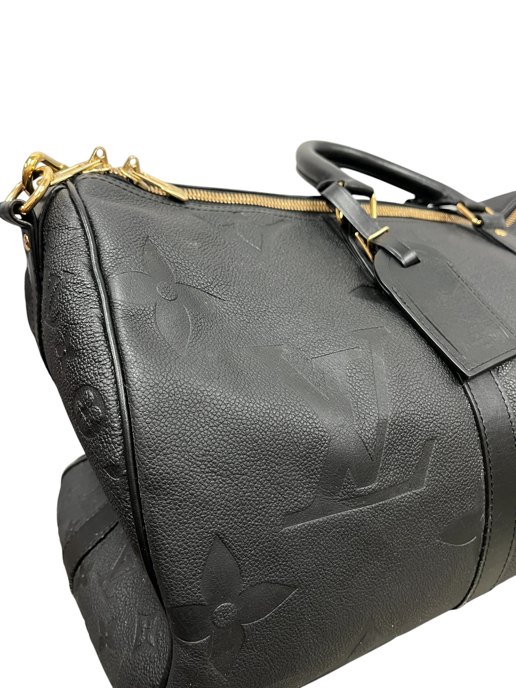 LOUIS VUITTON/Luggage/Monogram/Leather/BLK/Keepall Bandouliere 45 view 6