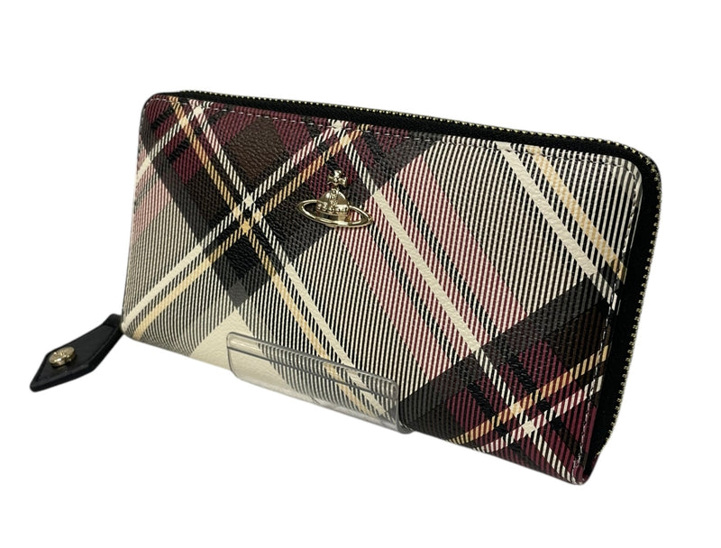 Vivienne Westwood/Long Wallet/Plaid/Leather/MLT/