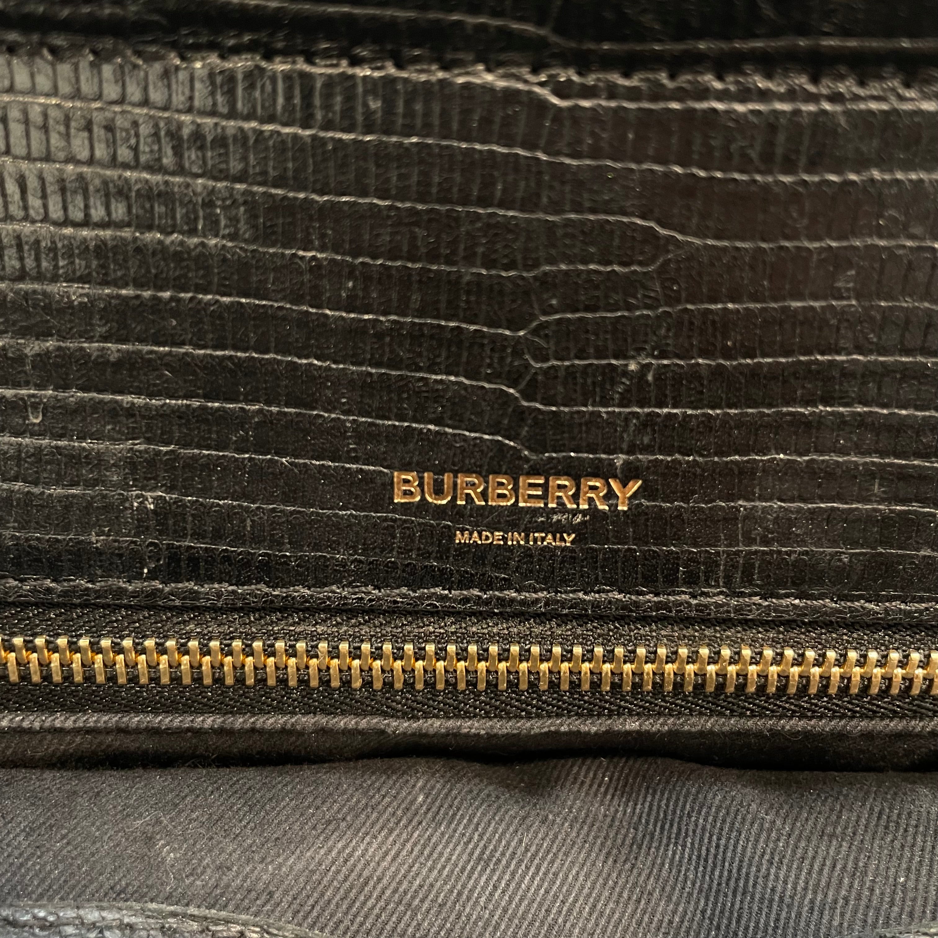 BURBERRY LONDON/Cross Body Bag/FREE/Leather/BLK/DEERSKIN EMBOSSED view 4