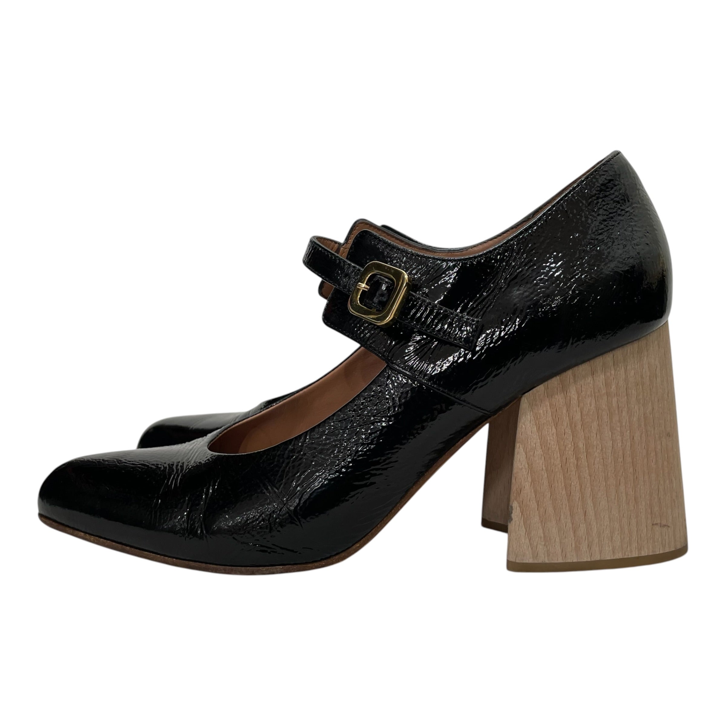 MARNI/Heels/EU 39/Leather/BLK/WOOD HEEL view 3