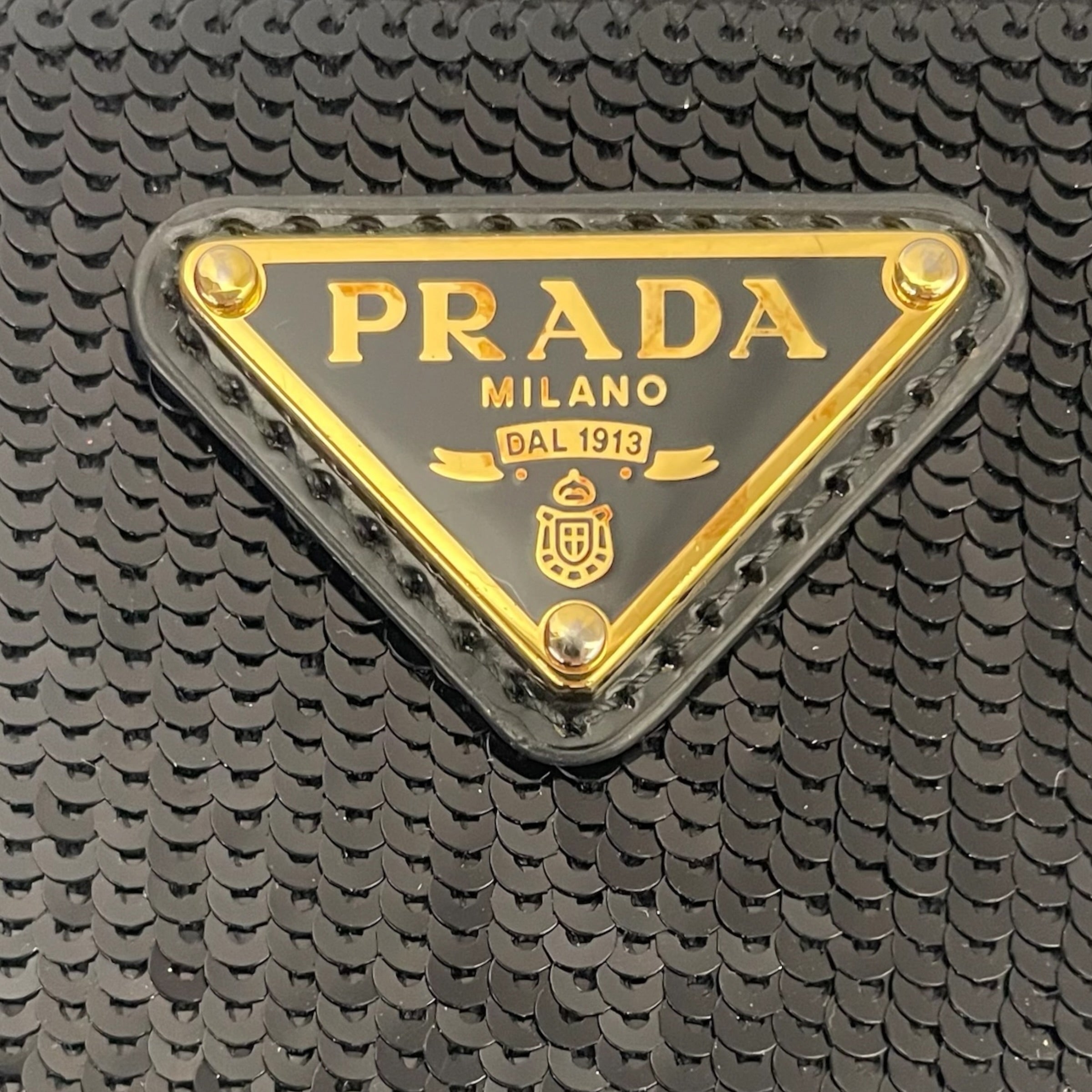PRADA/Cross Body Bag/Leather/BLK/SEQUINS DOUBLE BAG view 5