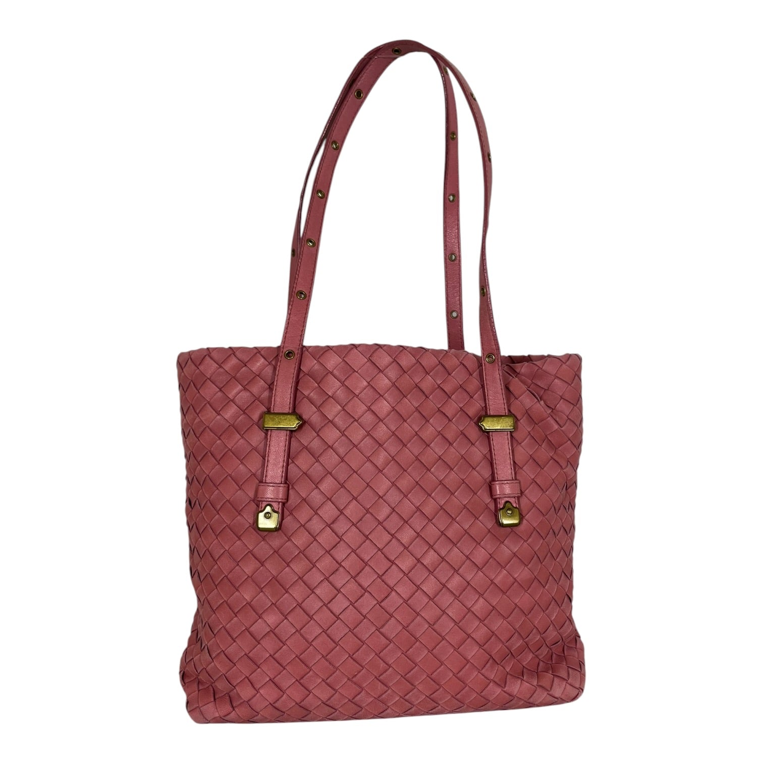 BOTTEGA VENETA/Hand Bag/Leather/PNK/Intrecciato Top Handle Bag view 1