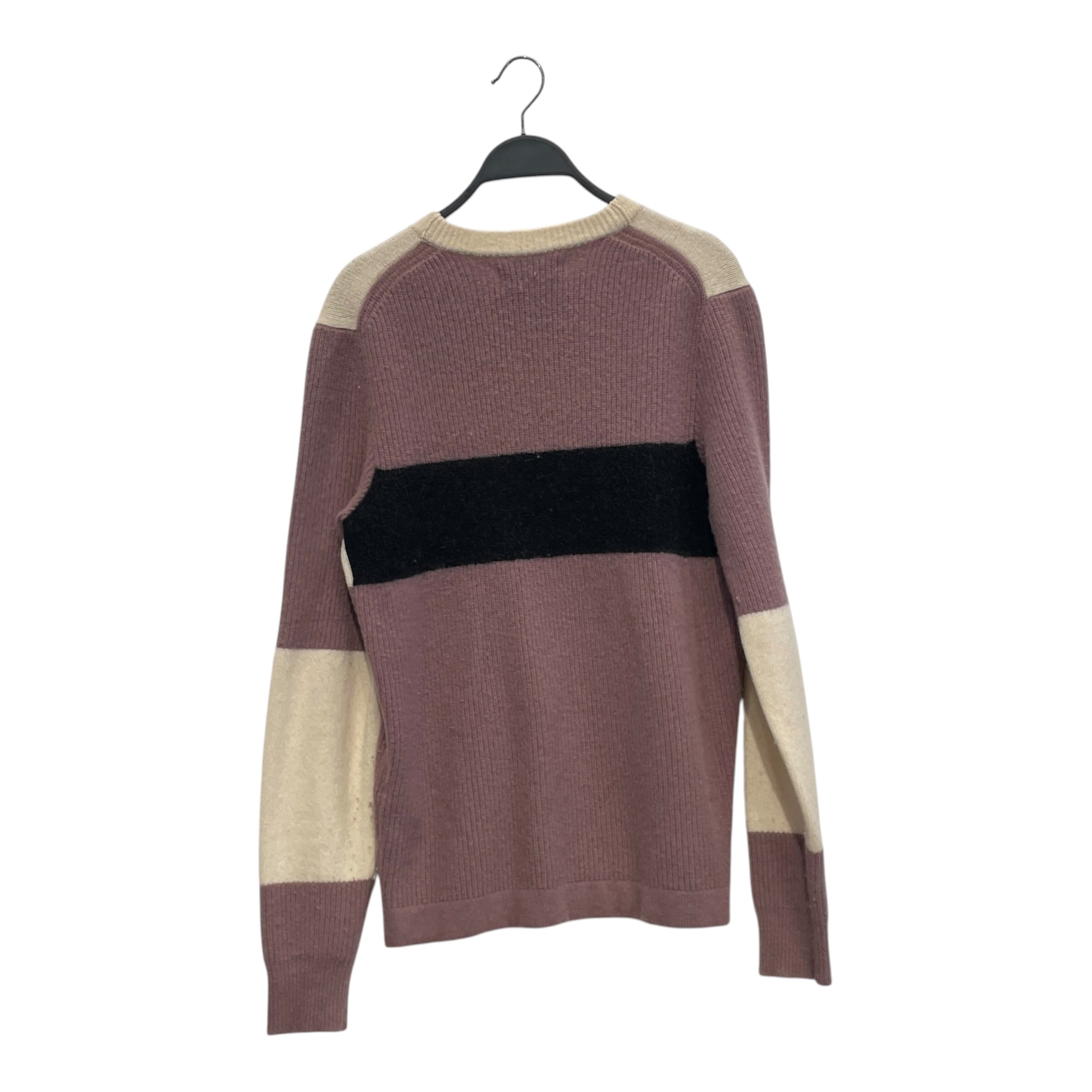 STONE ISLAND/BARNEYS NEWYORK/Heavy Sweater/M/Wool/PPL/MAUVE AND CREAM COLORBLOCK view 2