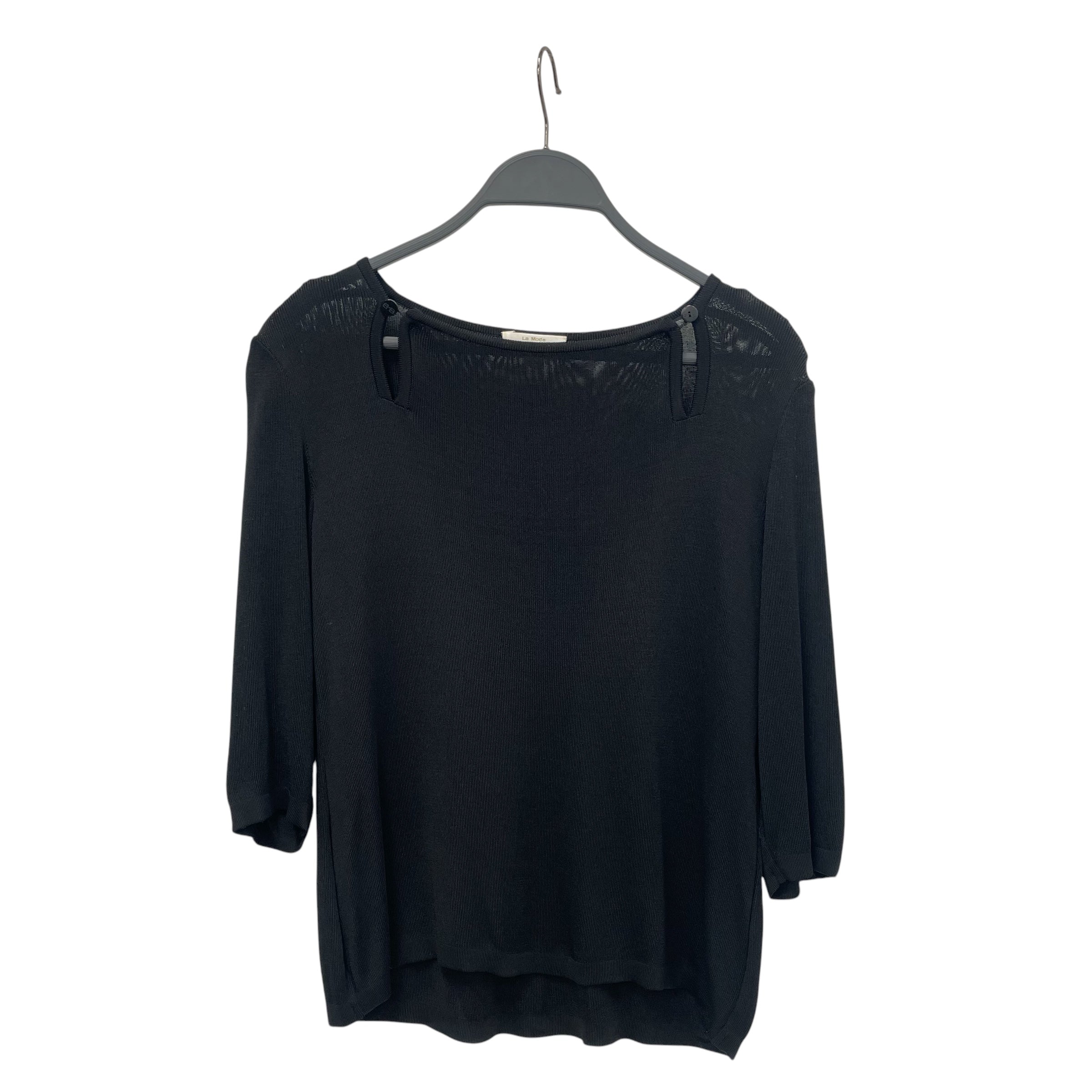 BALENCIAGA/3|4S Blouse/38/Rayon/BLK/boatneck / double button view 1