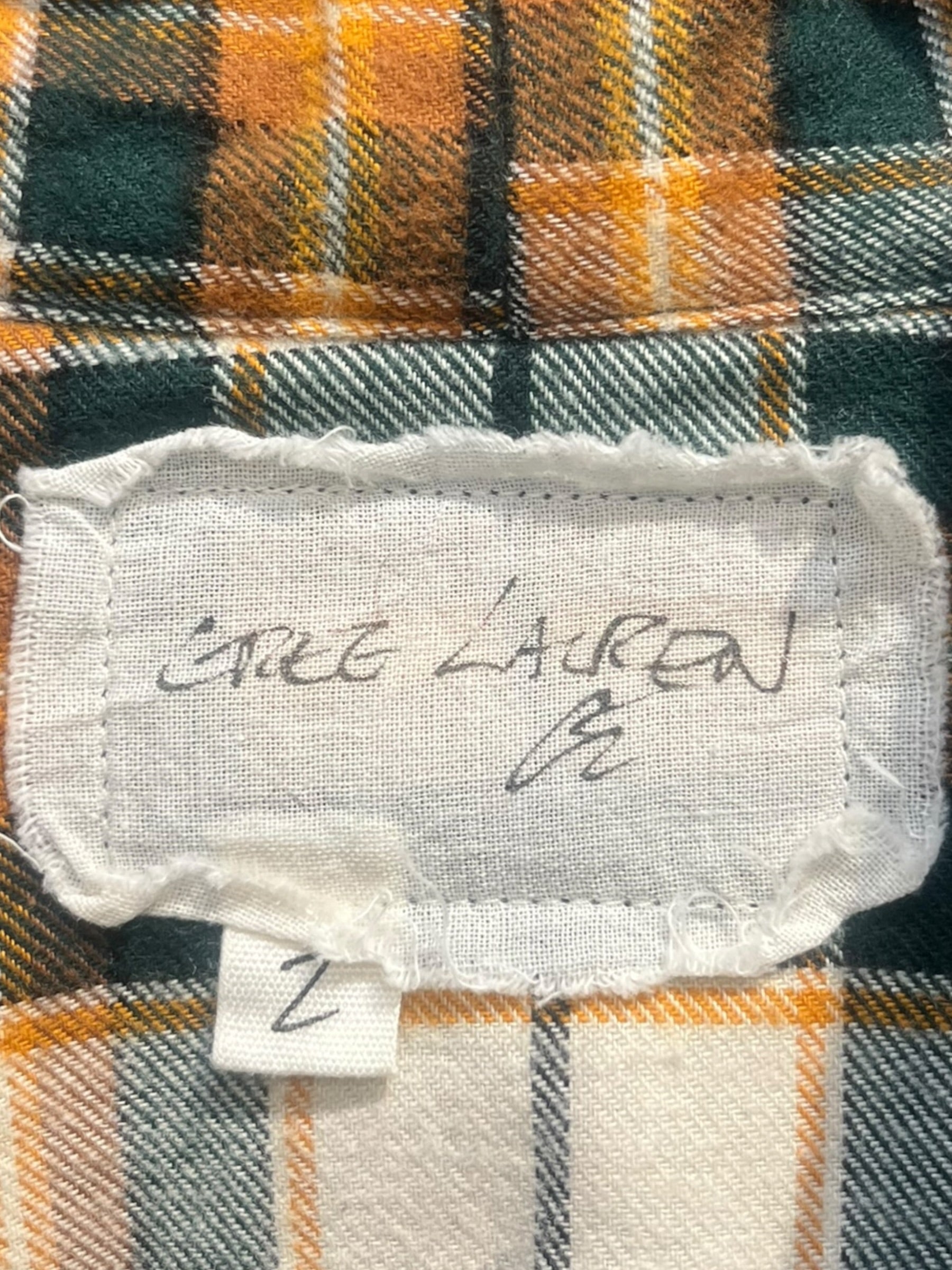 GREG LAUREN/Flannel Shirt/2/Cotton/MLT/Plaid/KIMONO STYLE view 4