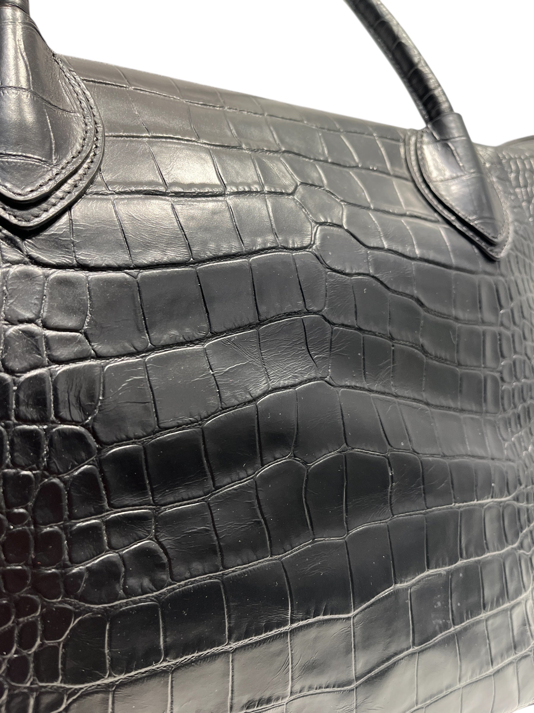 KHAITE/Luggage/L/Animal Pattern/Leather/BLK/ view 6