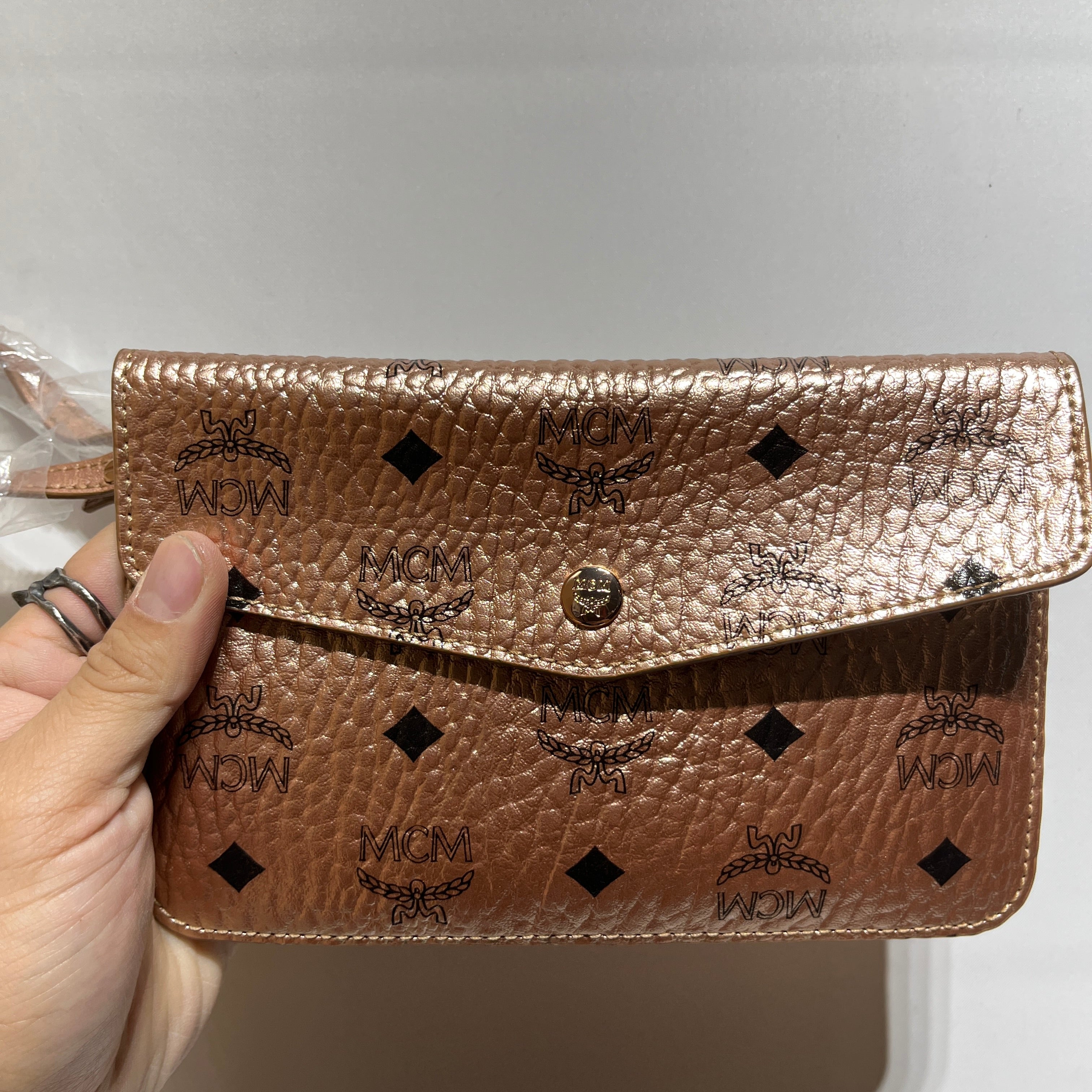 MCM/Clutch Bag/Monogram/Leather/PNK/ROSE GOLD view 6