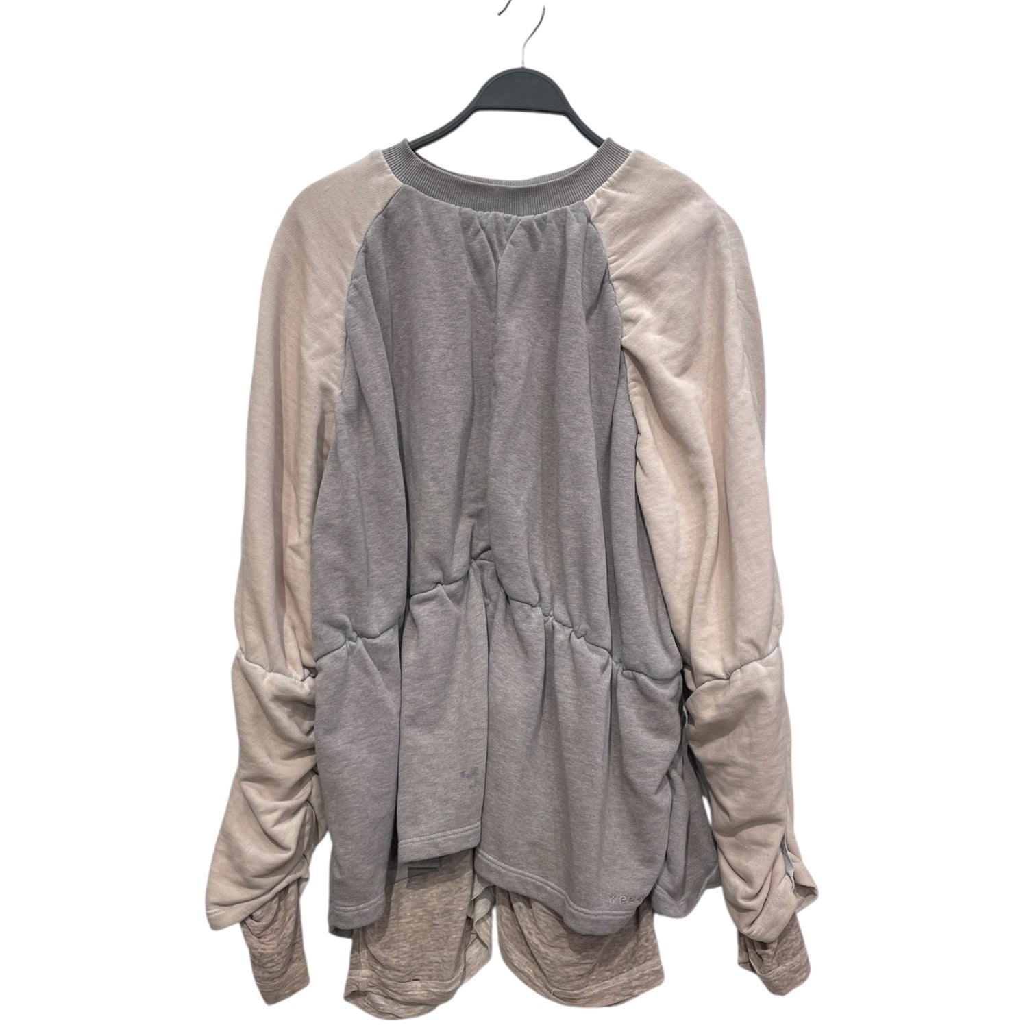 Y/PROJECT/Heavy Sweater/L/Stripe/Cotton/GRY/RUFFLED BEG SHOULDER view 1