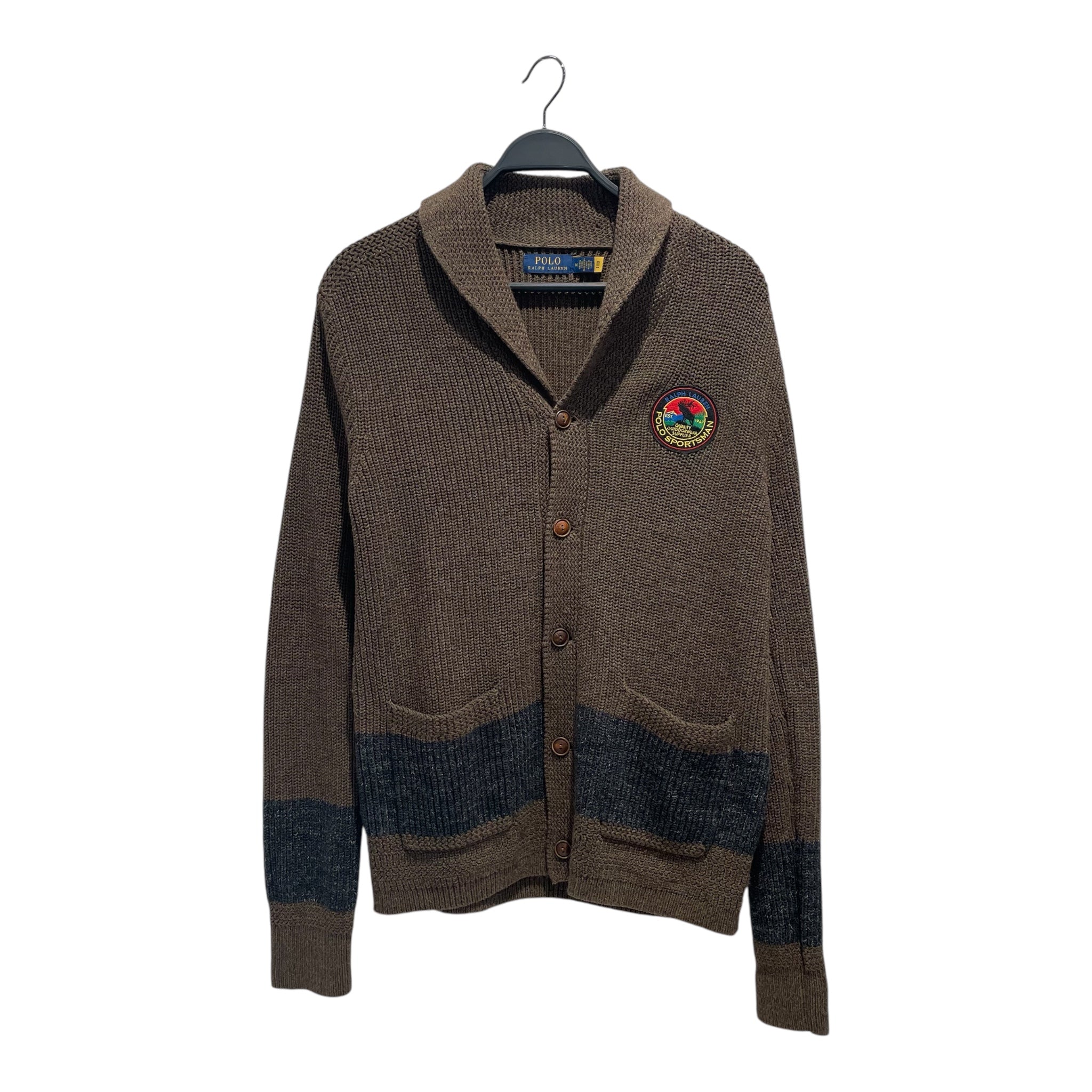 POLO RALPH LAUREN/Cardigan/M/Cotton/BRW/Polo Sportsman Patch view 1