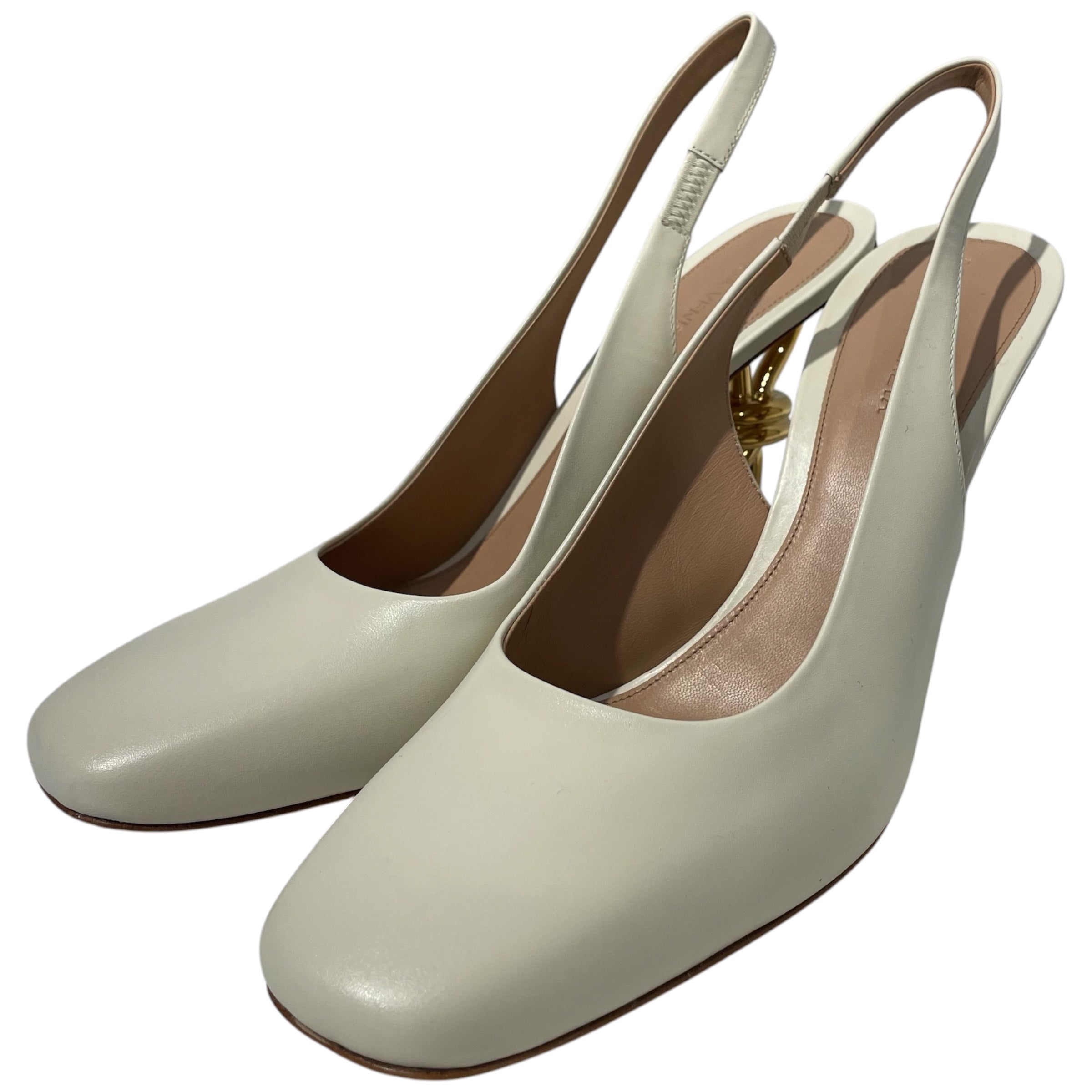 BOTTEGA VENETA/Heels/EU 41/Leather/CRM/U-Tip/GOLDEN KNOT STILLETTO view 1