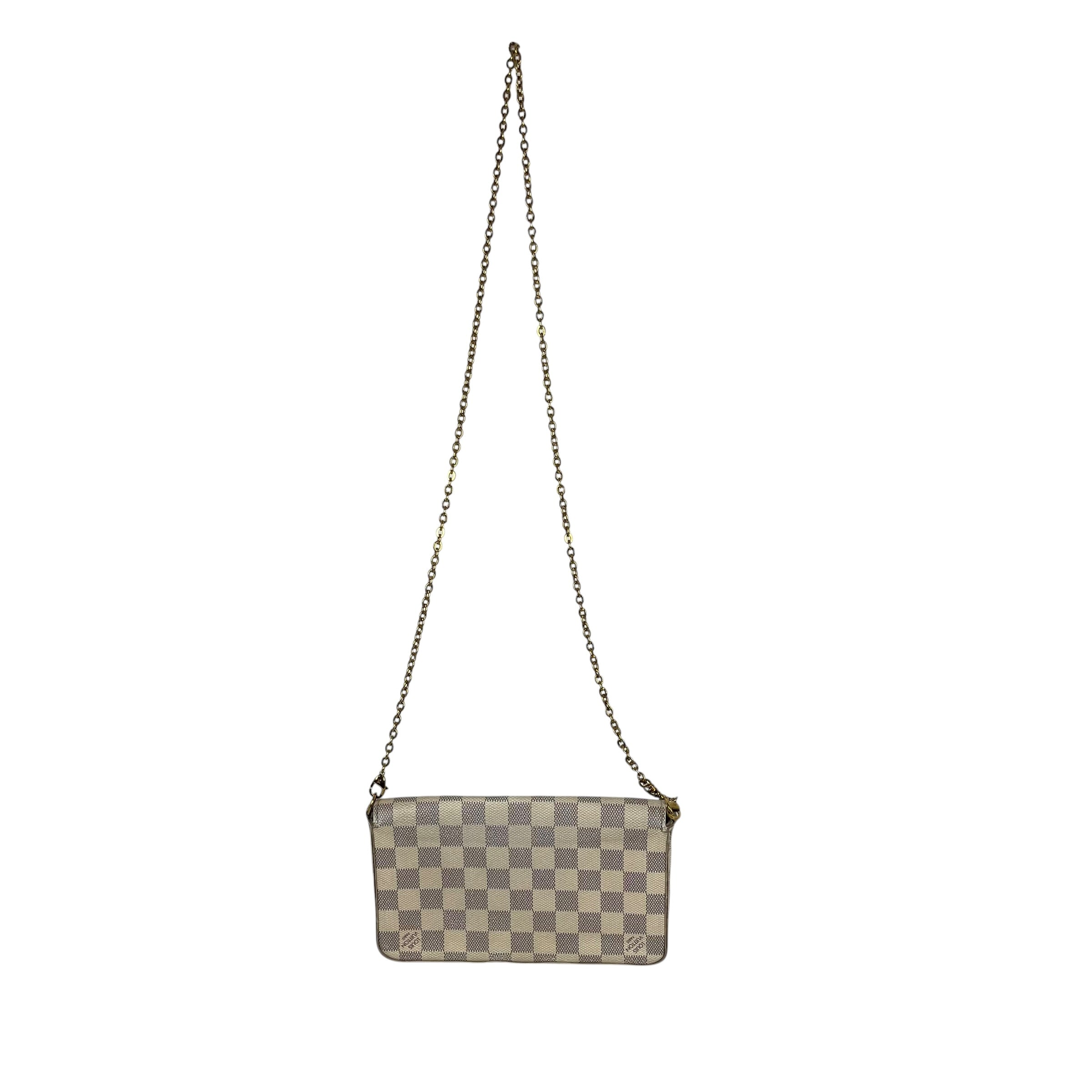 LOUIS VUITTON/Cross Body Bag/Monogram/Leather/WHT/damier azur pochette view 2