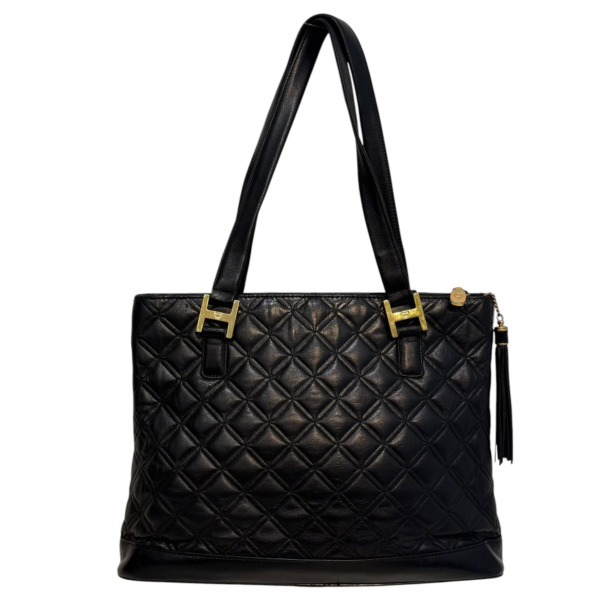 MCM/Bag/Cotton/BLK/Leather tote view 2