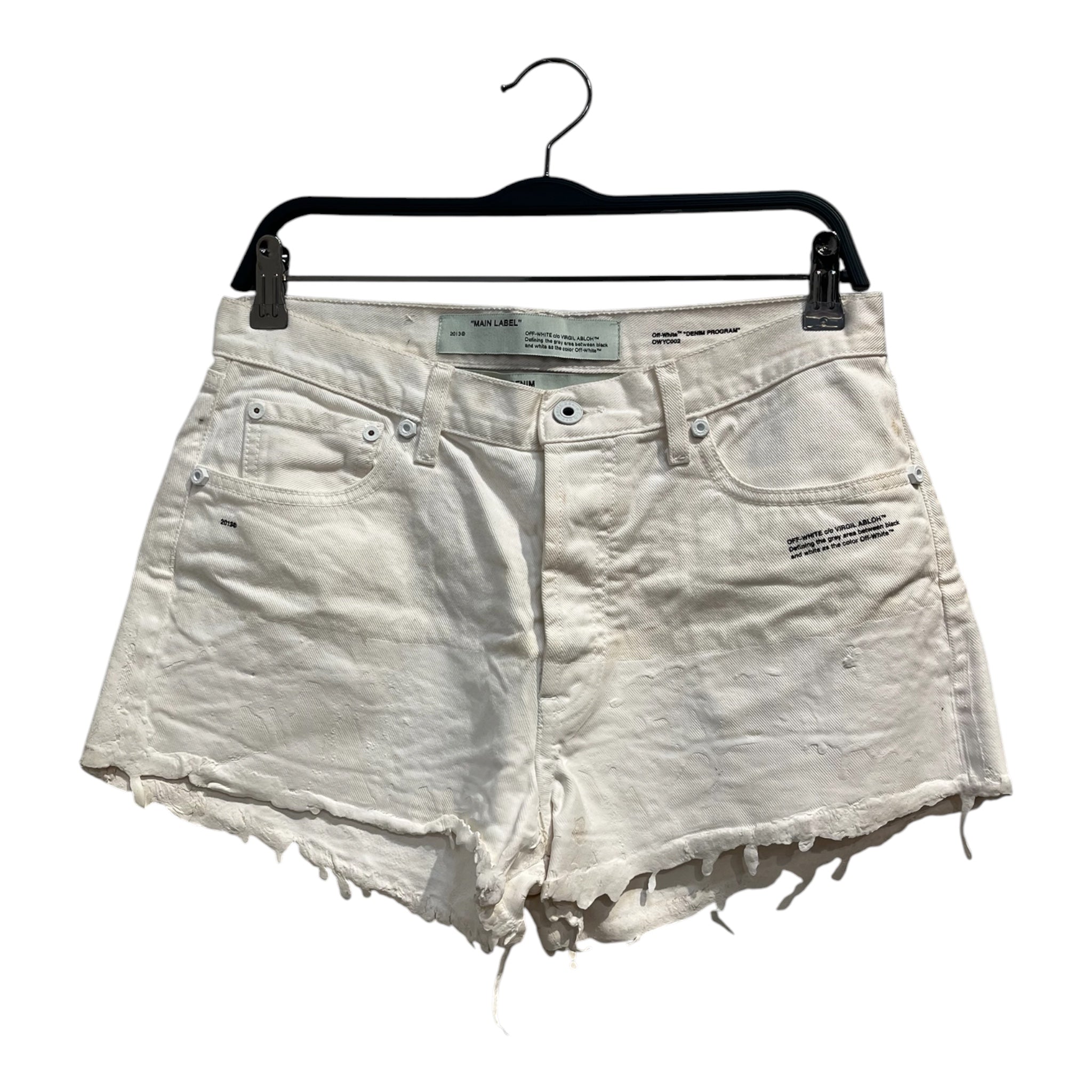 OFF-WHITE/Shorts/28/Cotton/WHT/PAINT DRIP LEGA WHITE view 1