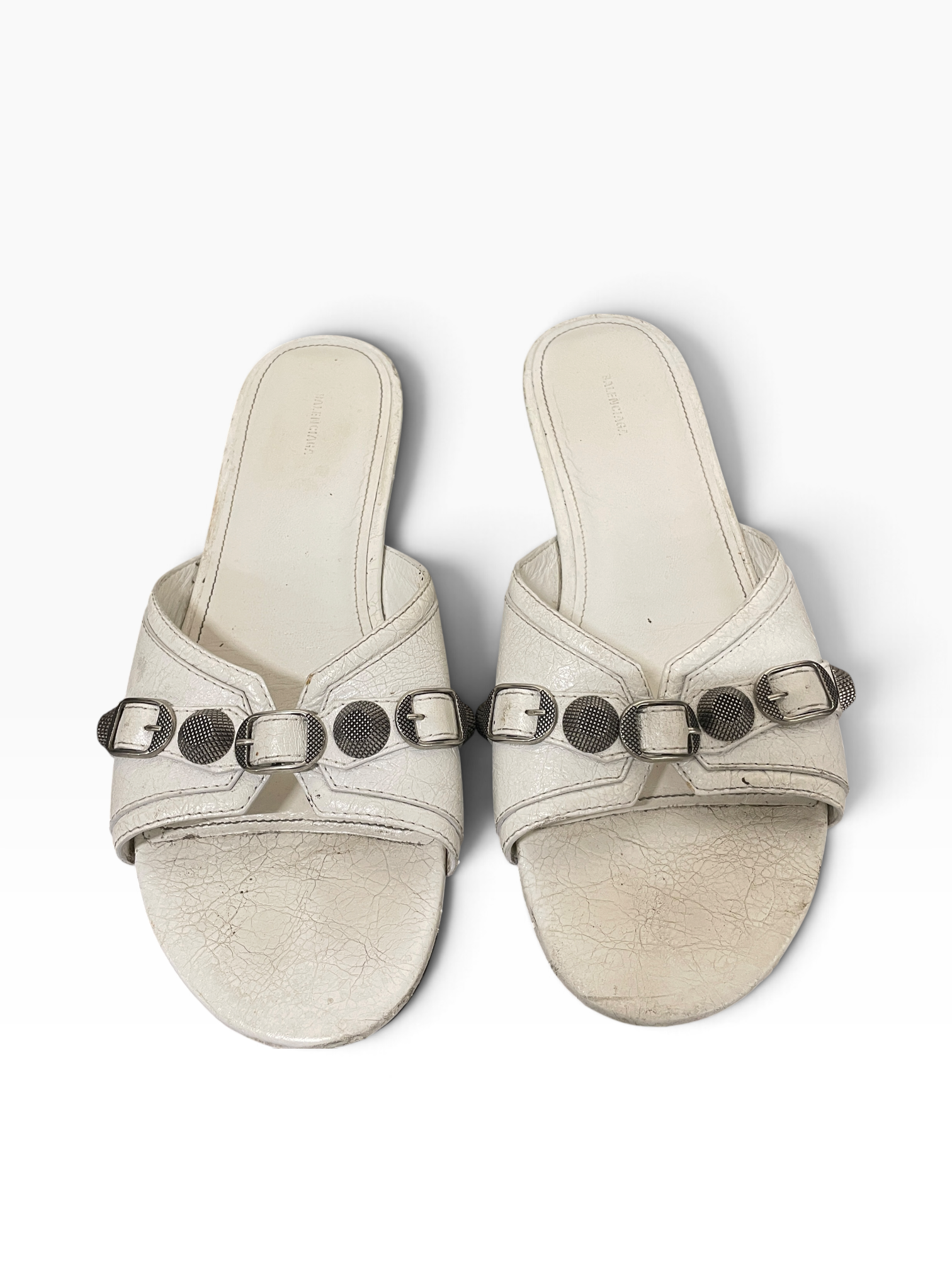 BALENCIAGA/Flat Shoes/EU 40/Leather/WHT/CAGOLE FLATS view 3