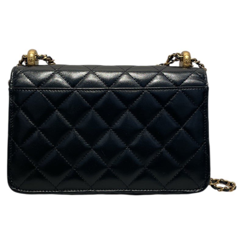 CHANEL/Cross Body Bag/Lambskin/BLK/