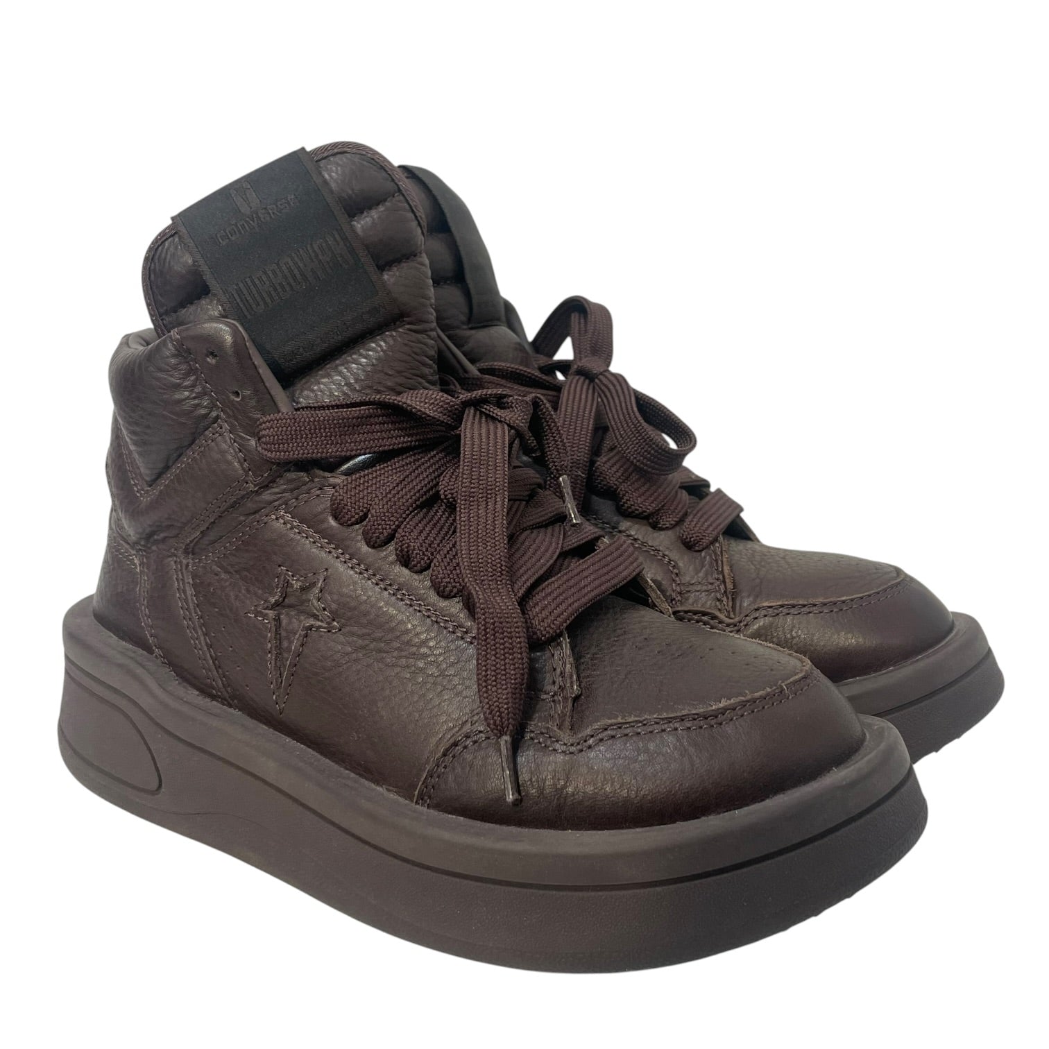 CONVERSE/Rick Owens/Hi-Sneakers/US 7/Leather/BRW/DRKSHDW TURBOWPN view 1