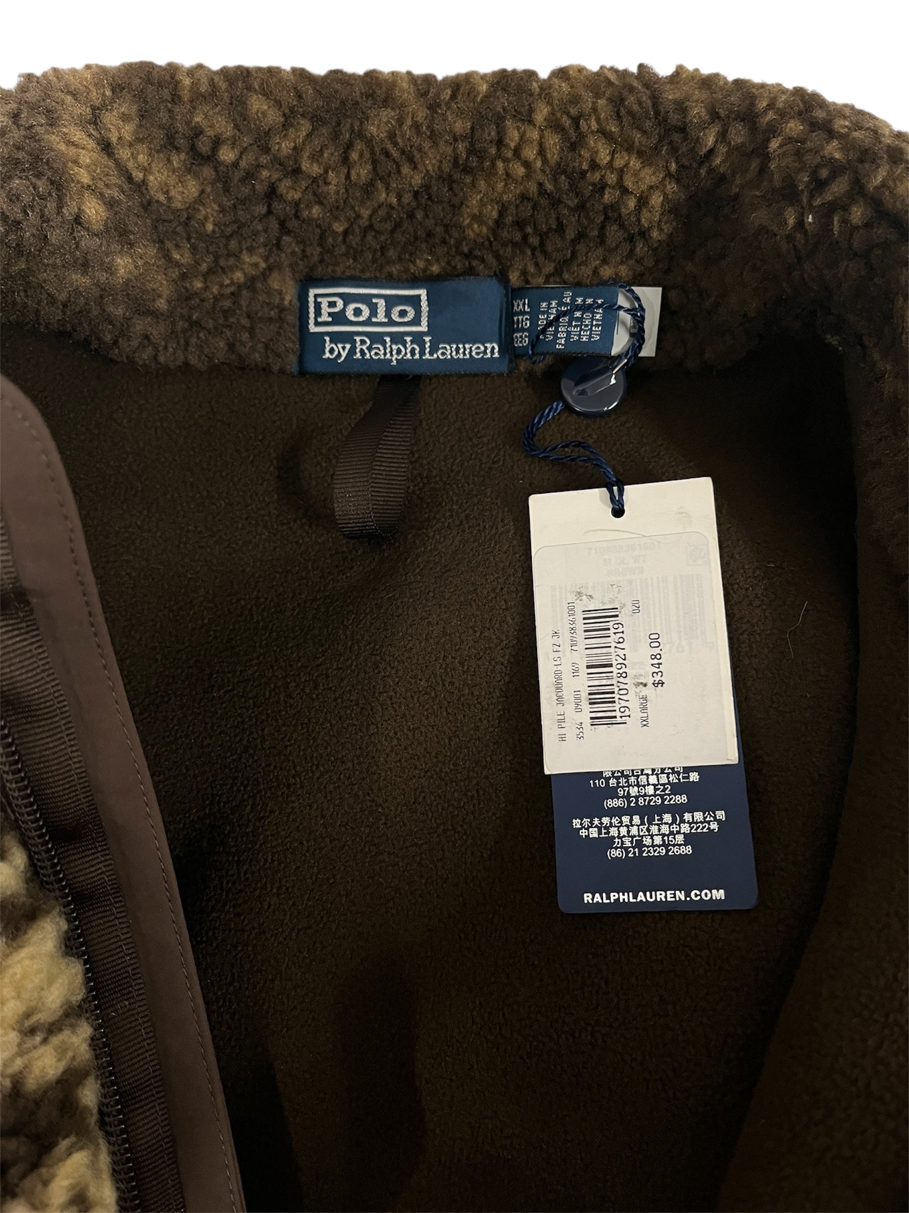 POLO RALPH LAUREN/Fleece Jkt/XXL/Polyester/BRW/All Over Print/PATTERNED PILE HYBRID SHERPA view 3