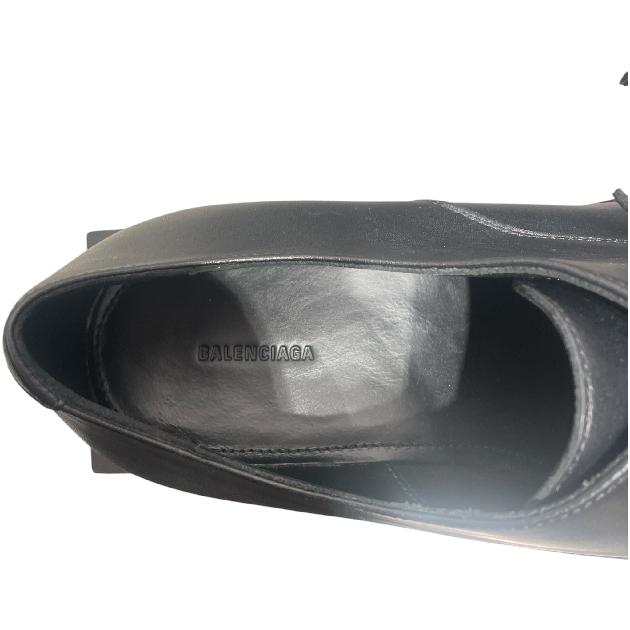 BALENCIAGA/Dress Shoes/EU 41/BLK/bloc rim derby view 3