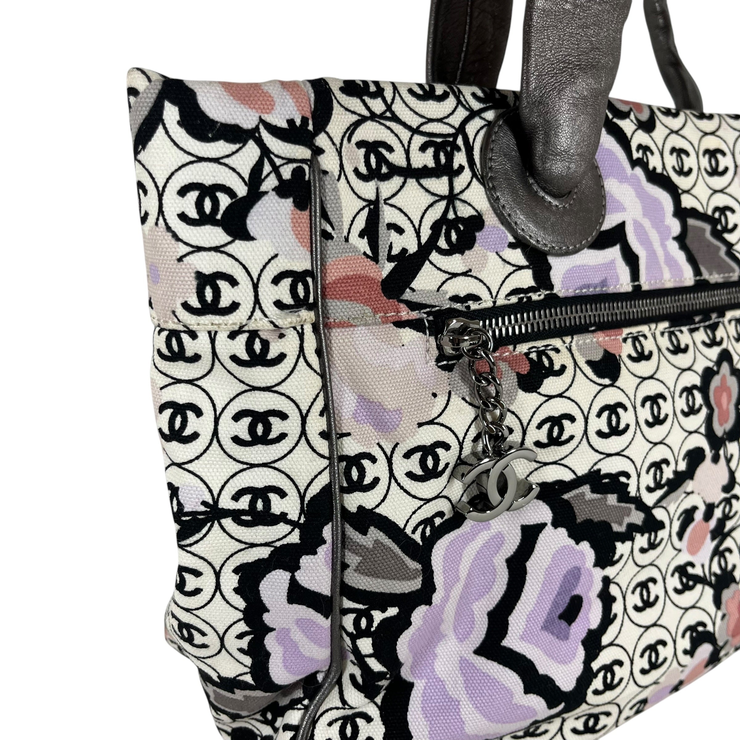 CHANEL/Tote Bag/Floral Pattern/Cotton/PNK/caneilla tote view 6