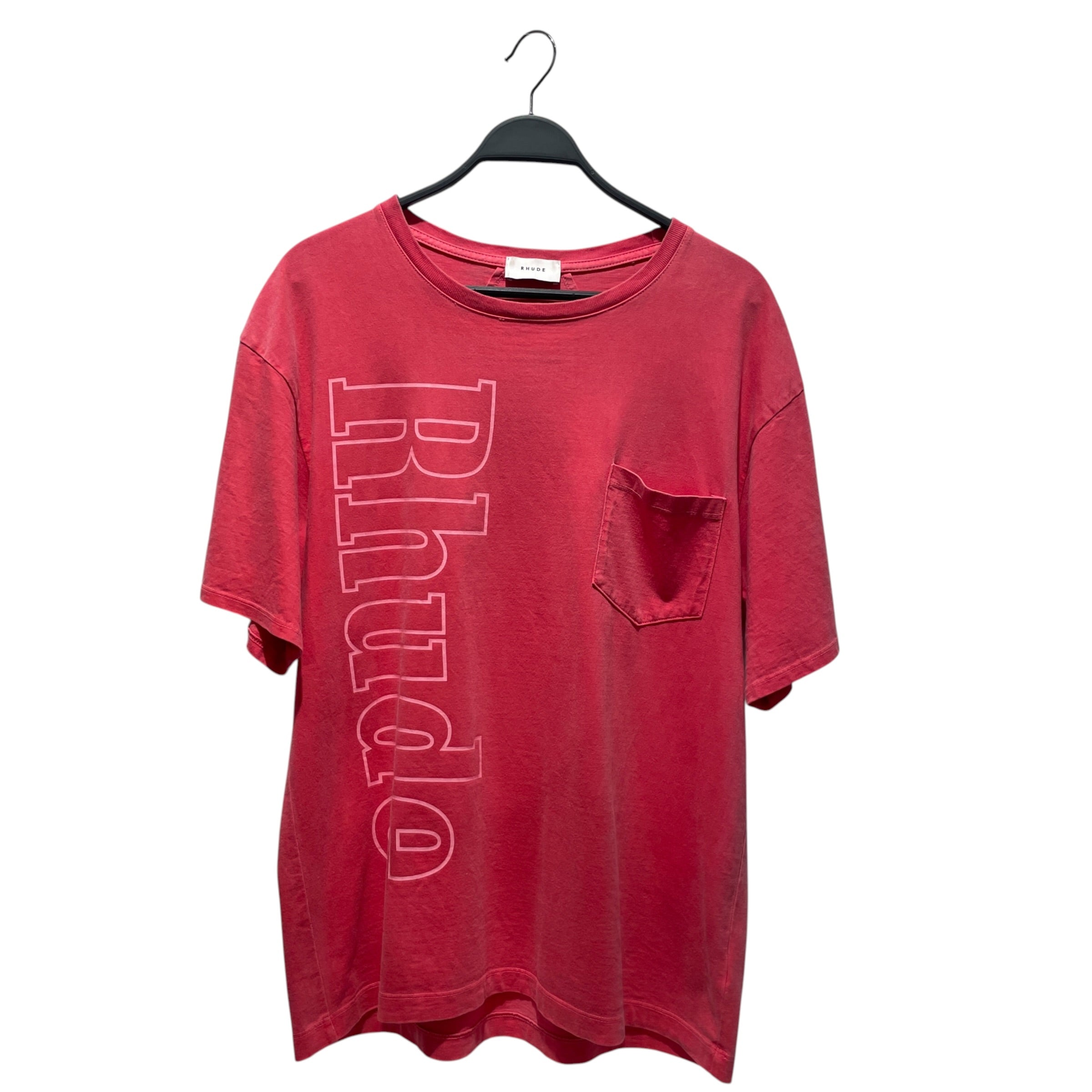 RHUDE/T-Shirt/M/Cotton/PNK/oversized pocket tee view 1