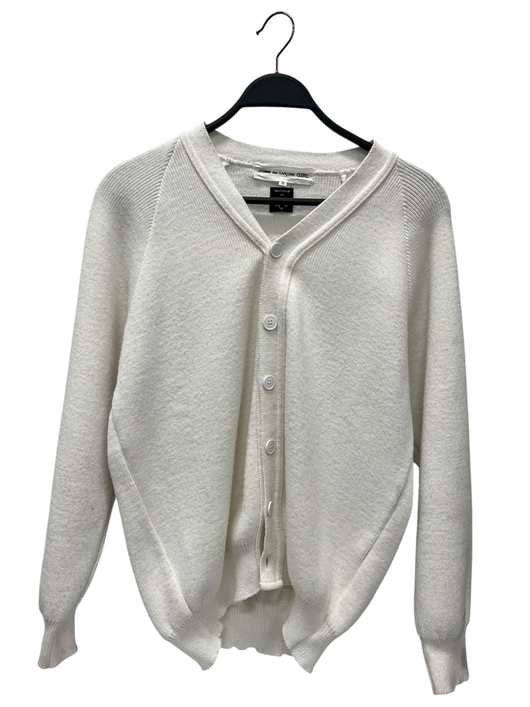 COMME des GARCONS GIRL/Cardigan/S/Wool/WHT/2021N501 PLAIN LOCHAUEN view 1