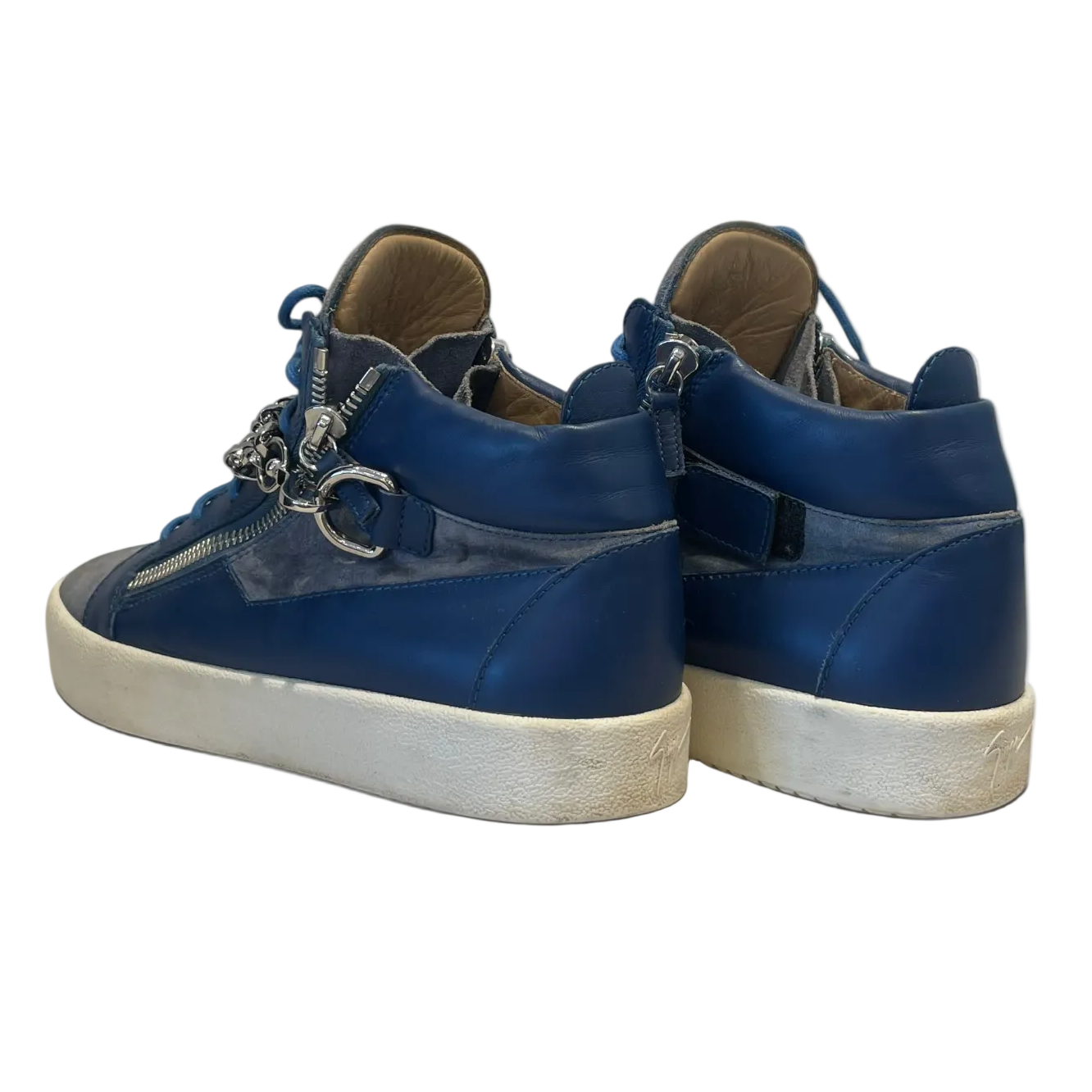Giuseppe Zanotti/Hi-Sneakers/EU 45/Suede/BLU/Chain Trim Royce Hi-Tops view 2