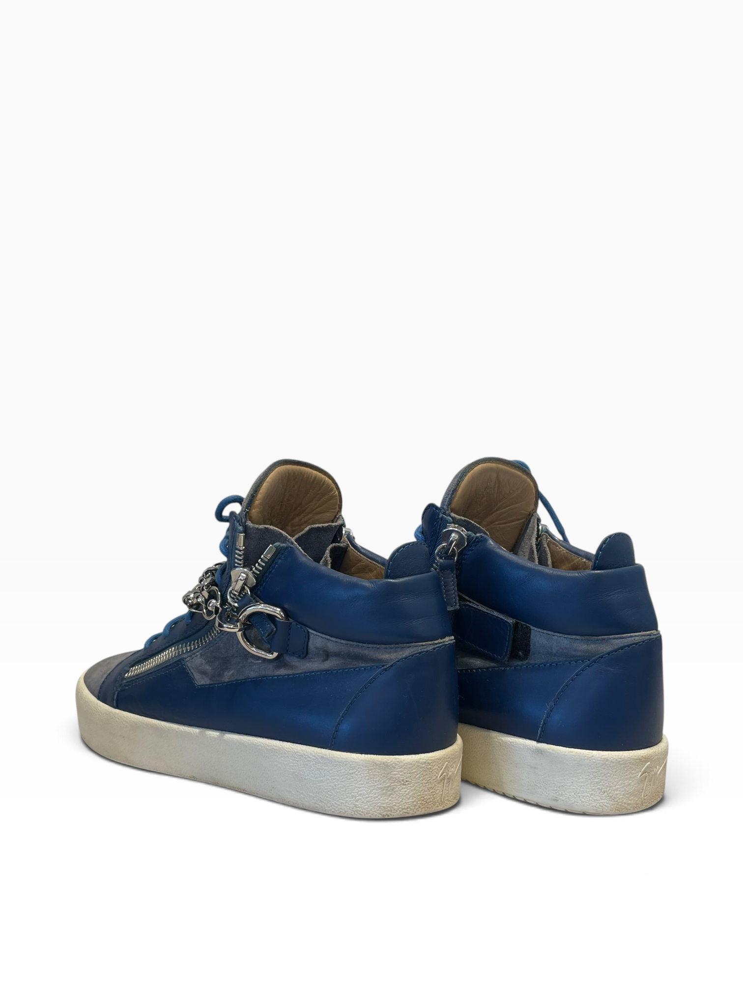 Giuseppe Zanotti/Hi-Sneakers/EU 45/Suede/BLU/Chain Trim Royce Hi-Tops view 2