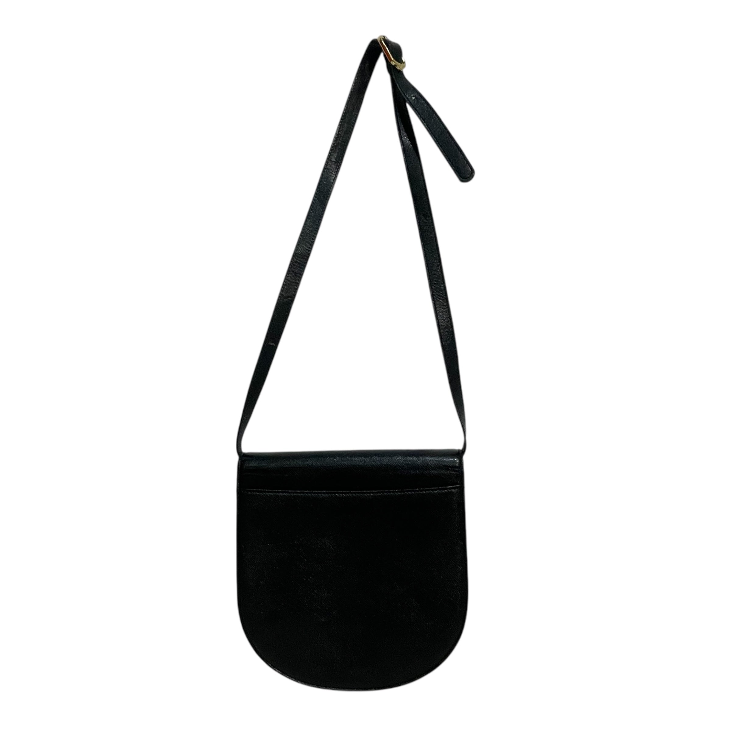 YVES SAINT LAURENT/Cross Body Bag/Leather/BLK/Saffiano Flap Bag view 2
