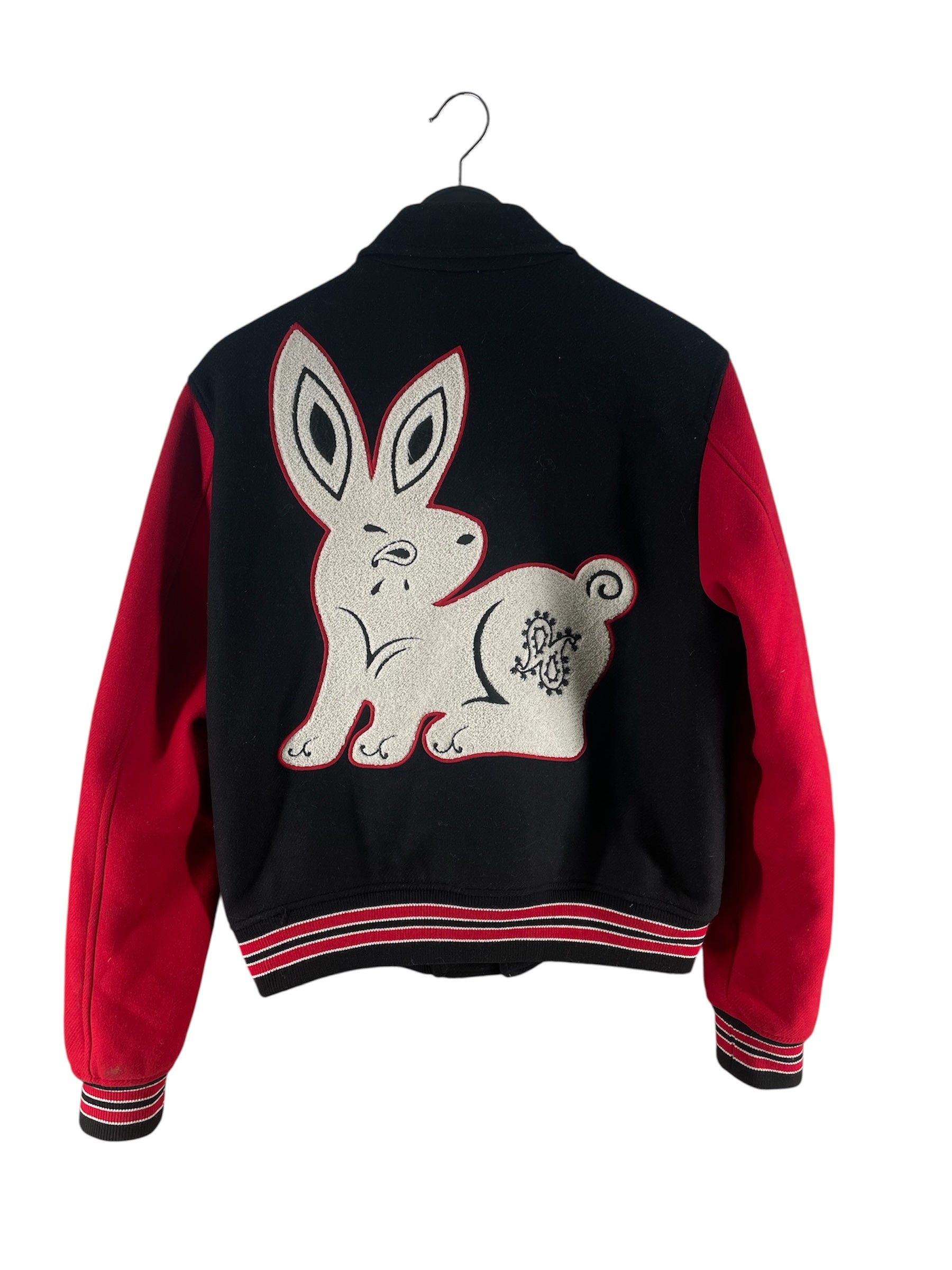 AMIRI/Souvenir Jkt/48/Wool/BLK/Graphic/2023 BONE SLEEVE RABBIT VRSTY view 2