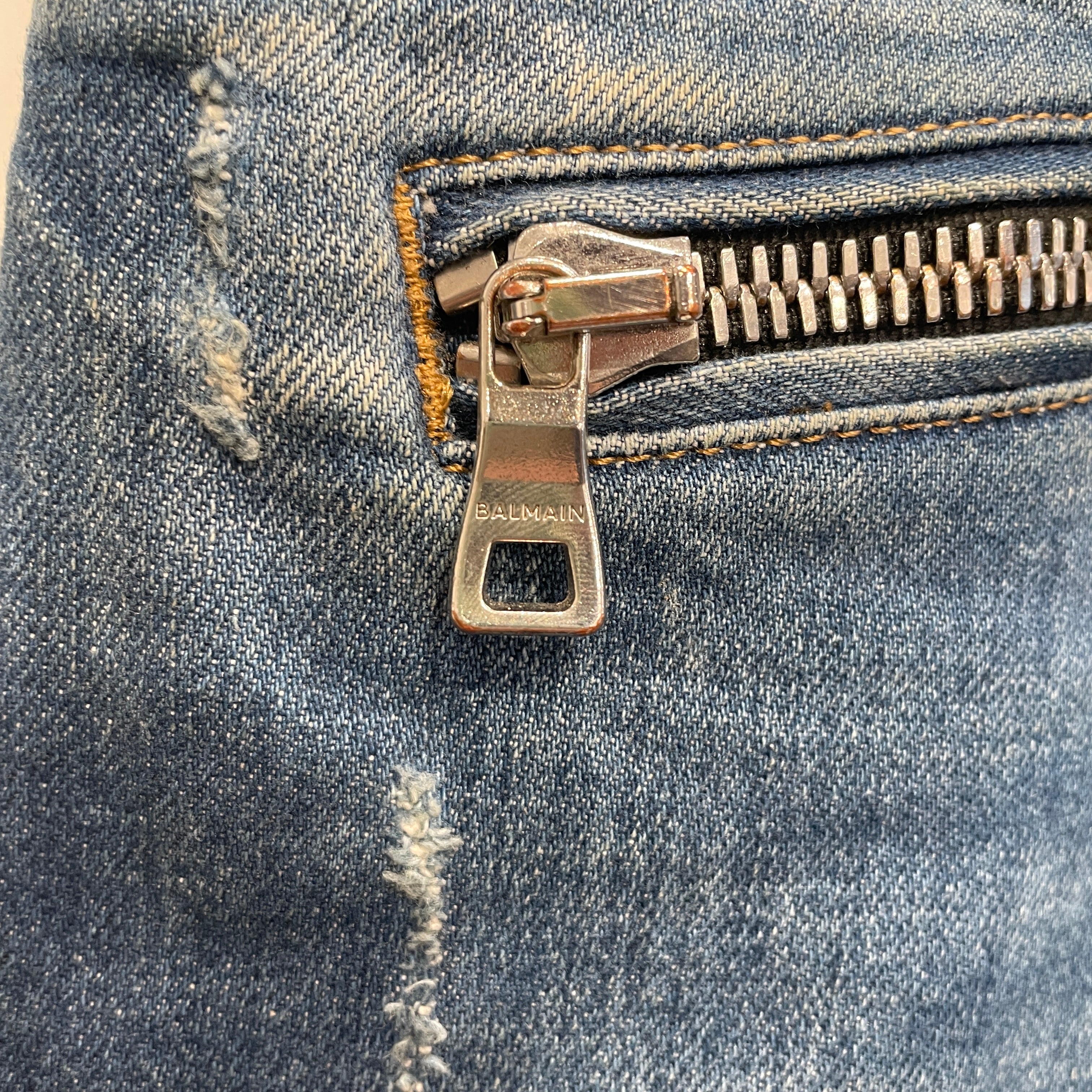 BALMAIN/Skinny Pants/32/Denim/IDG/CLASSIC BIKER view 6