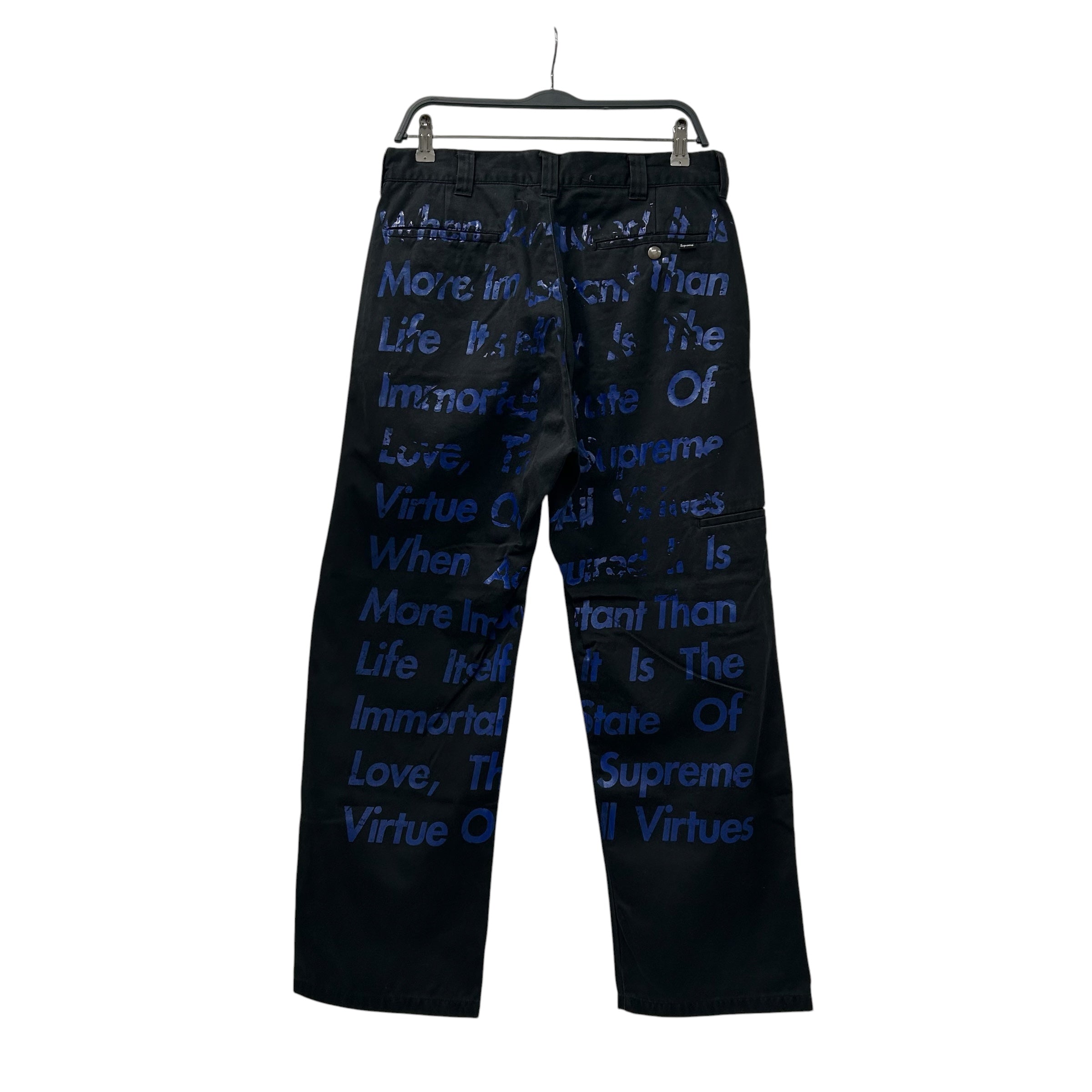 Supreme/JUNYA WATANABE COMME des GARCONS/Slacks/30/Cotton/BLK/All Over Print/POEM PRINT view 2
