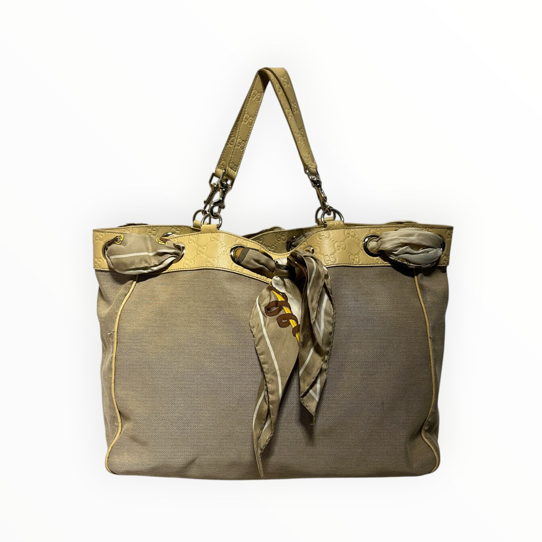 GUCCI/Hand Bag/Leather/BEG/Positano Tote Bag view 1