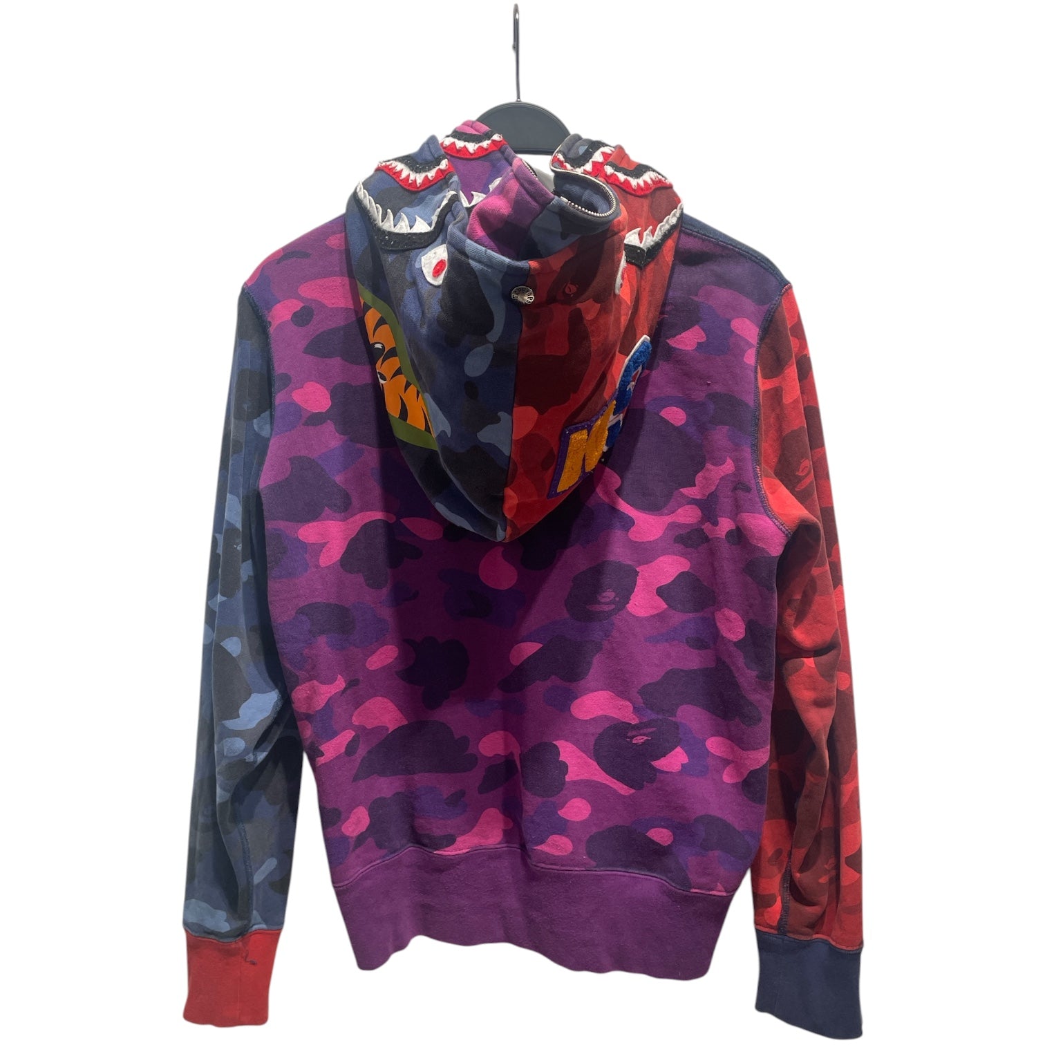 A BATHING APE/Zip Up Hoodie/S/Camouflage/Cotton/MLT/Crazy Camo Shark Double Hood view 2