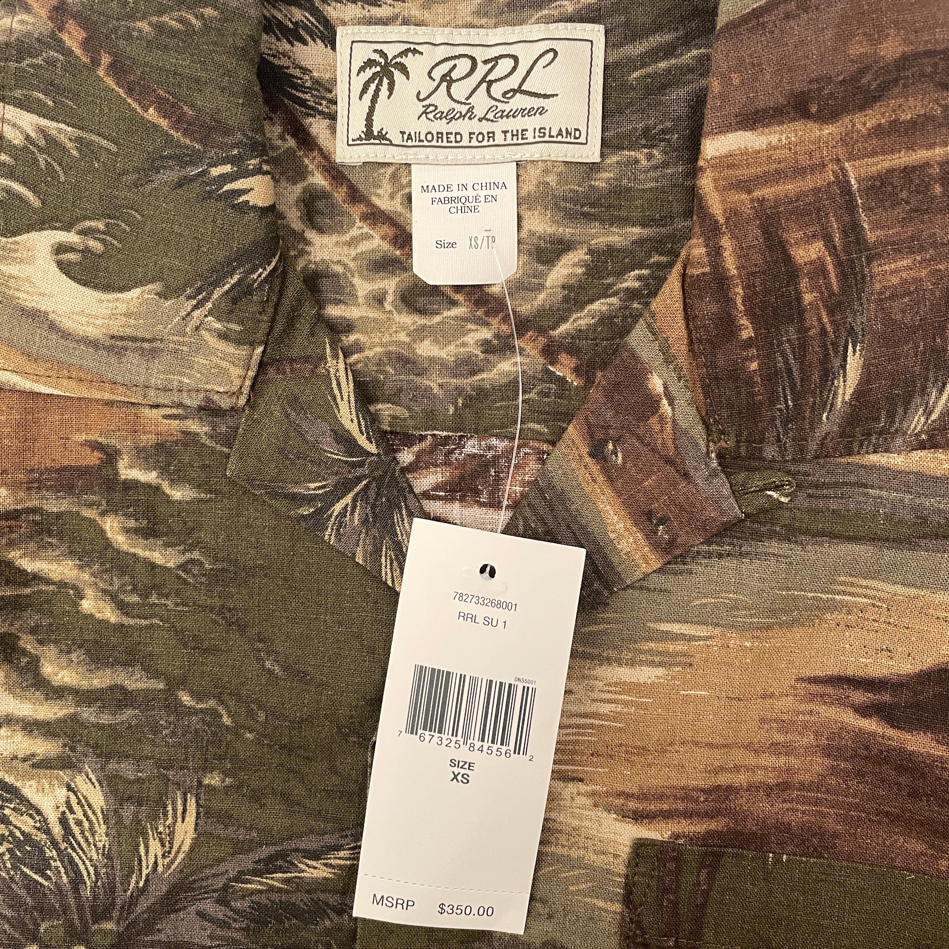RRL/Hawaiian Shirt/XS/Cotton/GRN/All Over Print/Woven Camp Hawaiian Aloha view 3