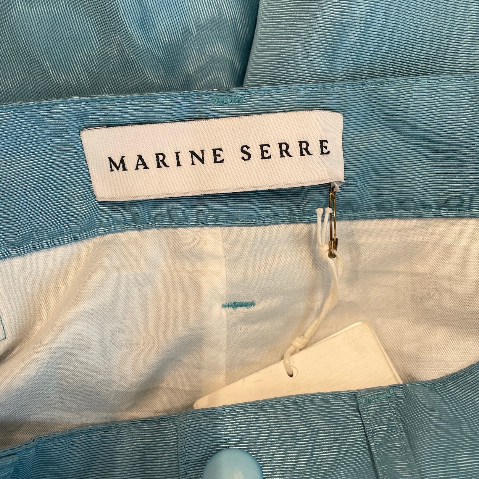 MARINE SERRE/Shorts/M/Polyester/BLU/reflertive pattern shorts view 3