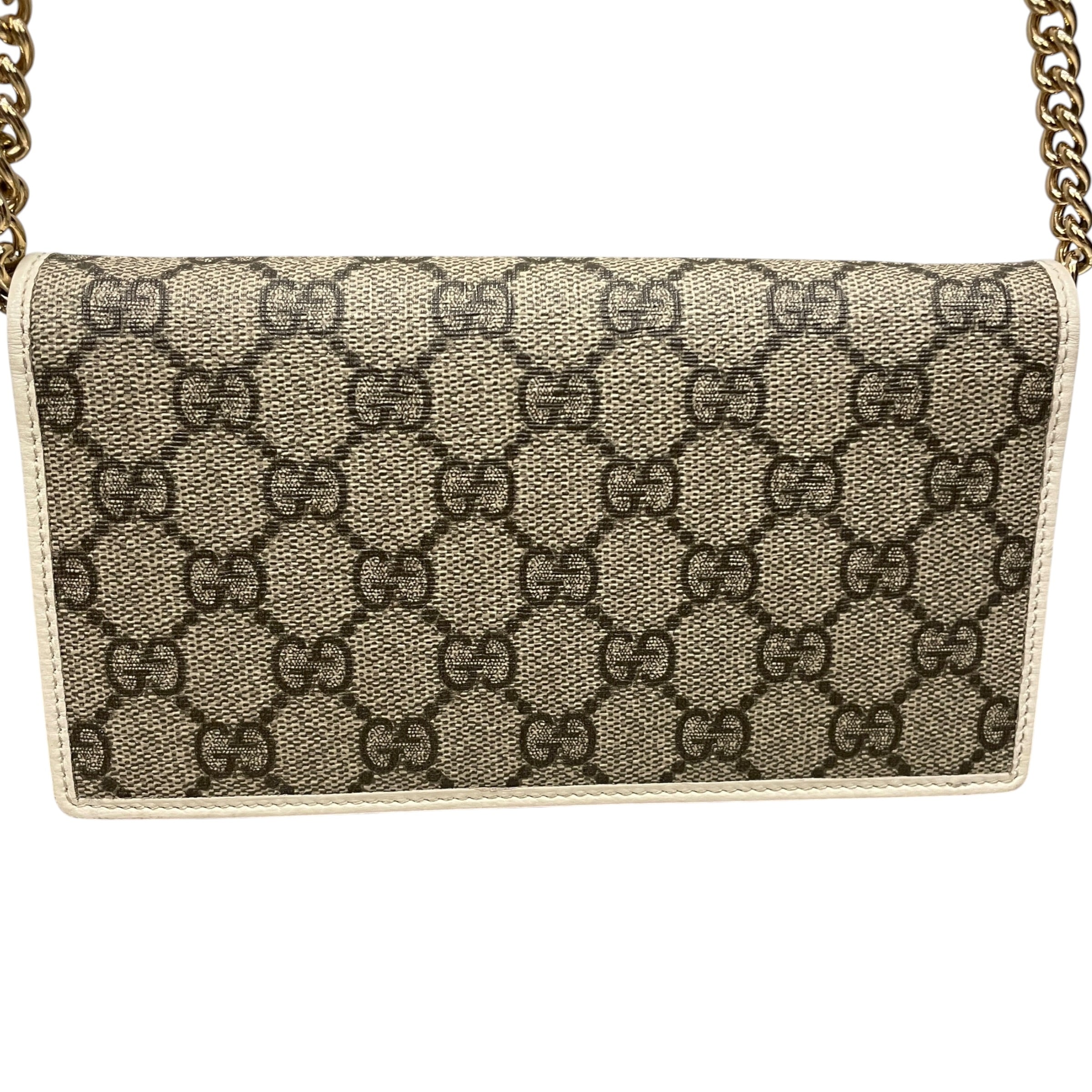 GUCCI/Cross Body Bag/Monogram/Leather/KHK/HORSEBIT WALLET ON CHAIN view 4