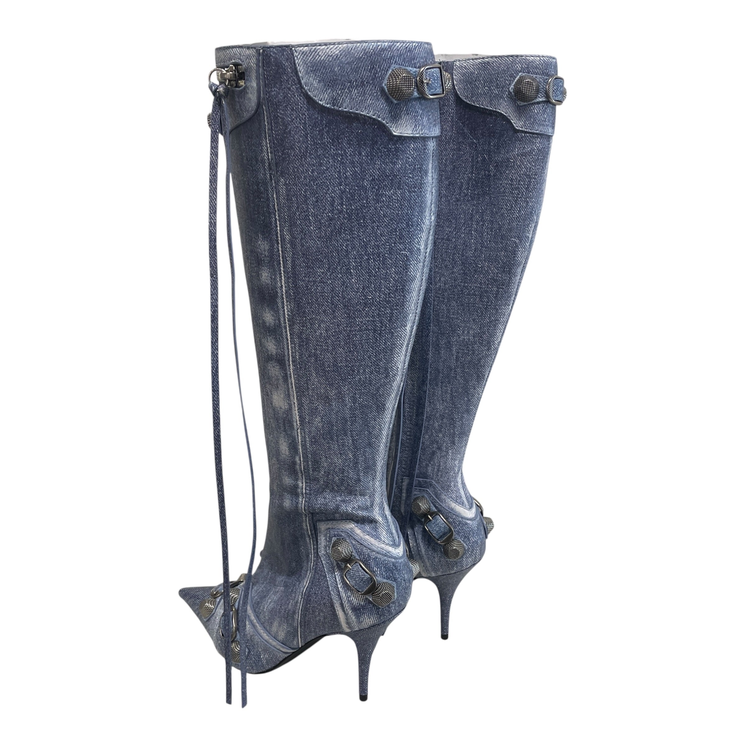 BALENCIAGA/Heels/EU 37/Leather/IDG/CAGOLE/KNEE HI BOOT/JEAN view 2