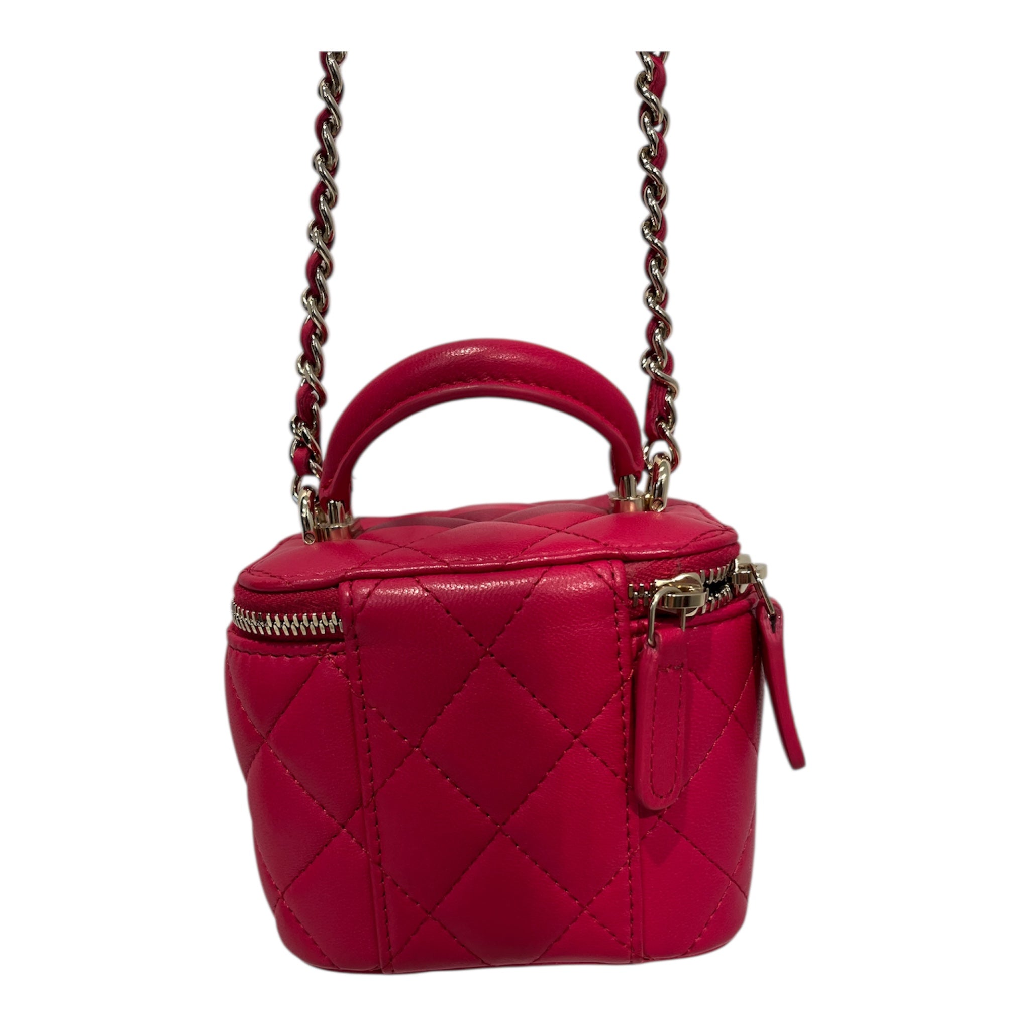 CHANEL/Cross Body Bag/Leather/PNK/31667731 MINI VANITY HOT PINK view 4