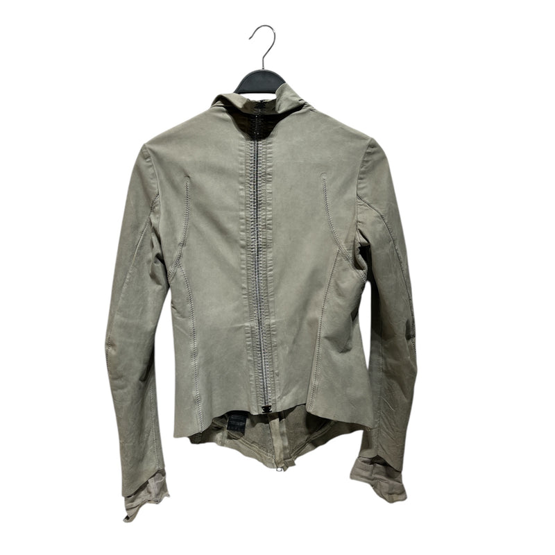 ISAAC SELLAM/Jacket/40/Leather/GRY/BACKZIP