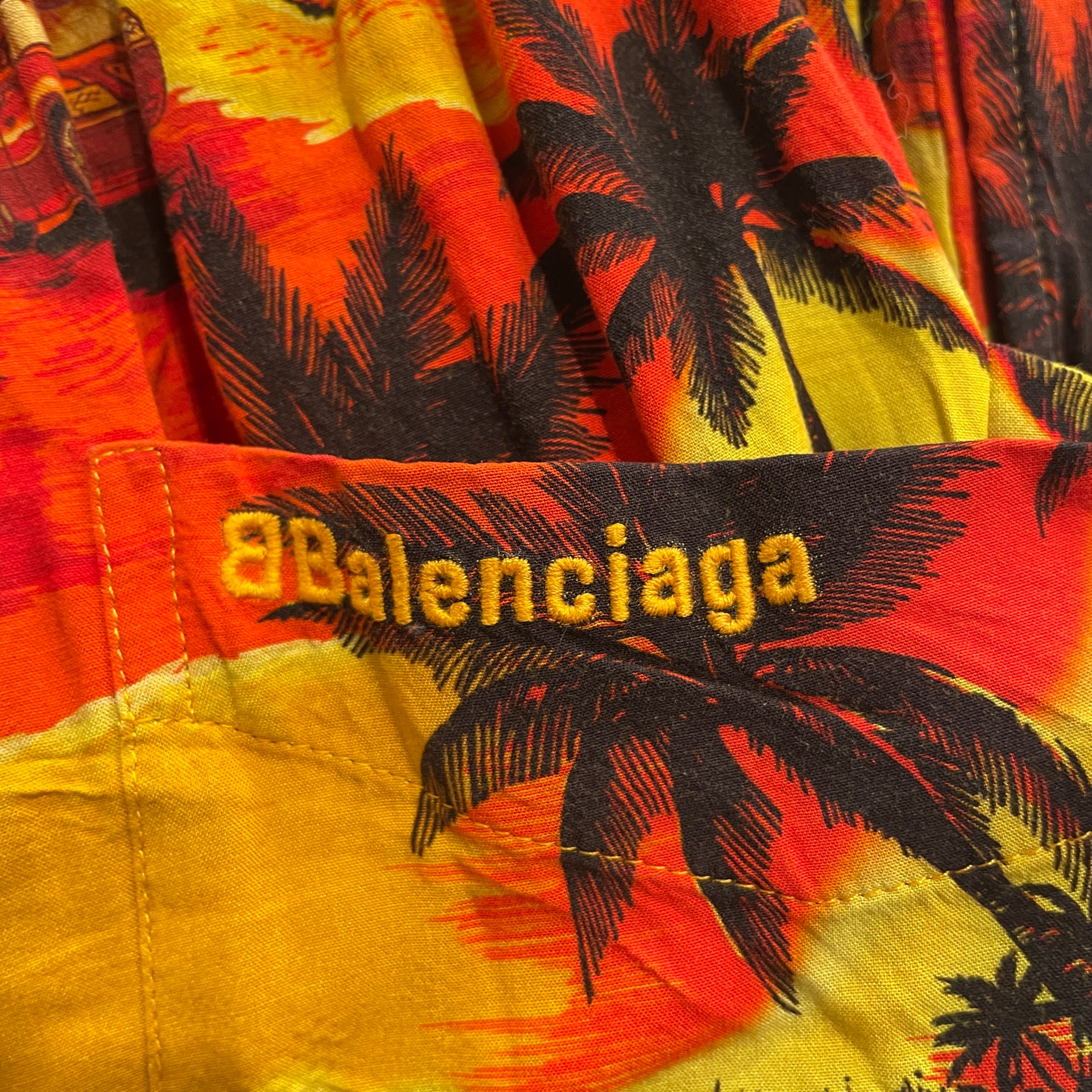 BALENCIAGA/Pants/50/Cotton/ORN/All Over Print/HAWAIIAN PRINT view 4