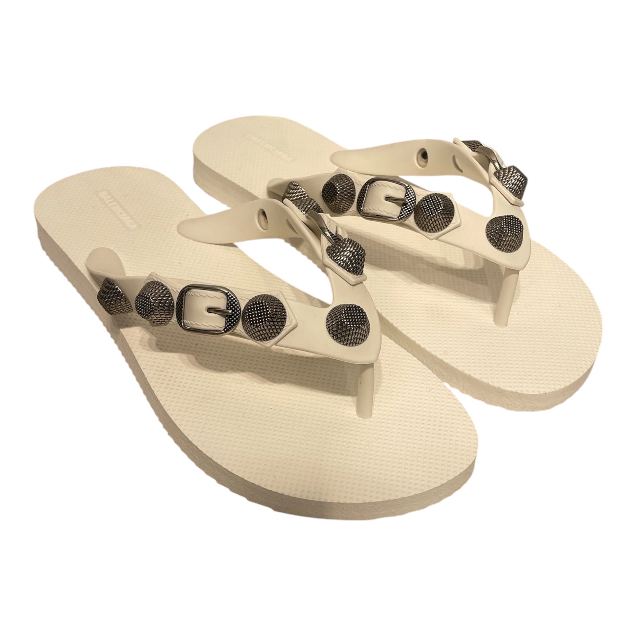 BALENCIAGA/Sandals/EU 39/WHT/CAGOLE WHITE FLIP FLOPS view 1