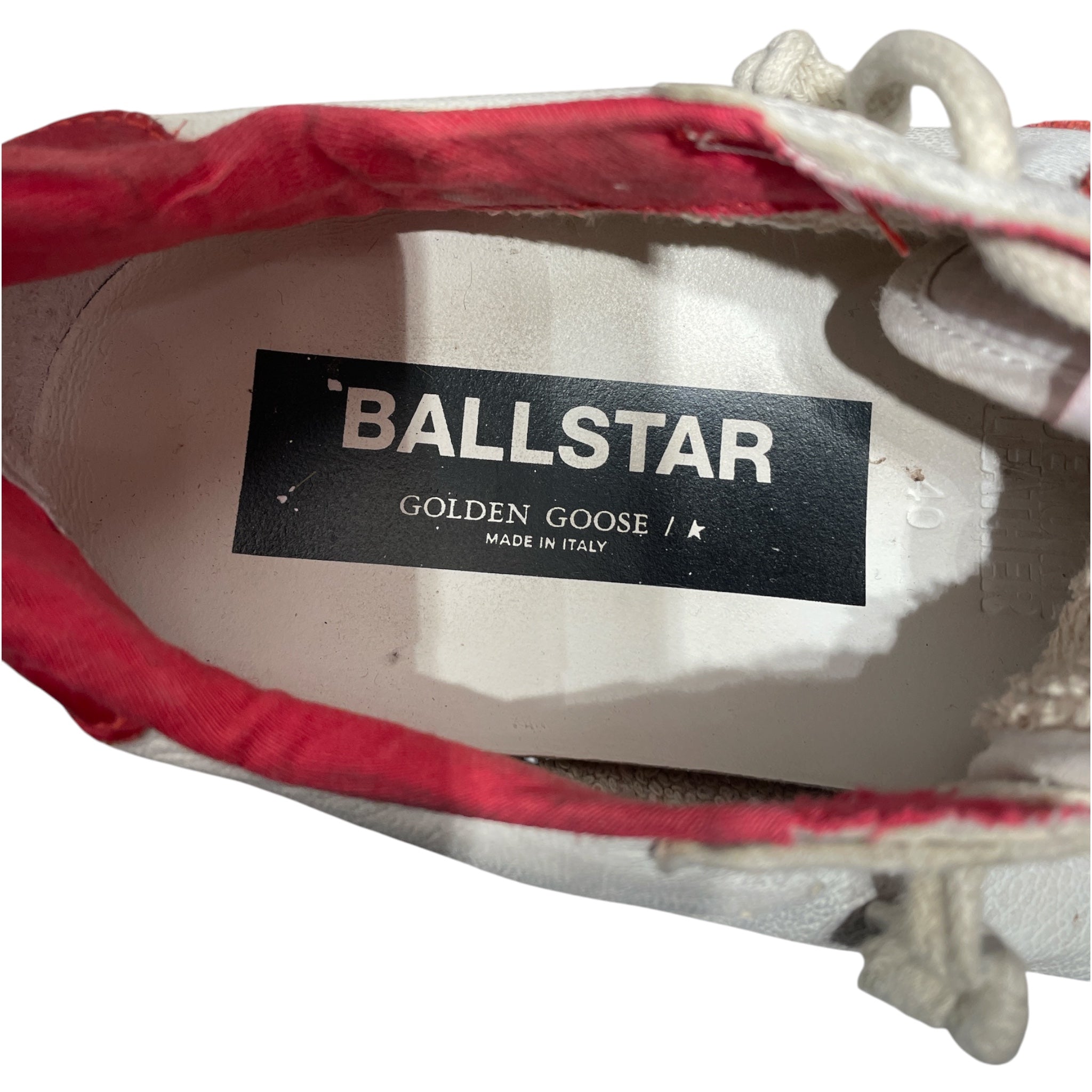 GOLDEN GOOSE/Low-Sneakers/EU 40/Leather/WHT/Ballstar Low Red Star view 3