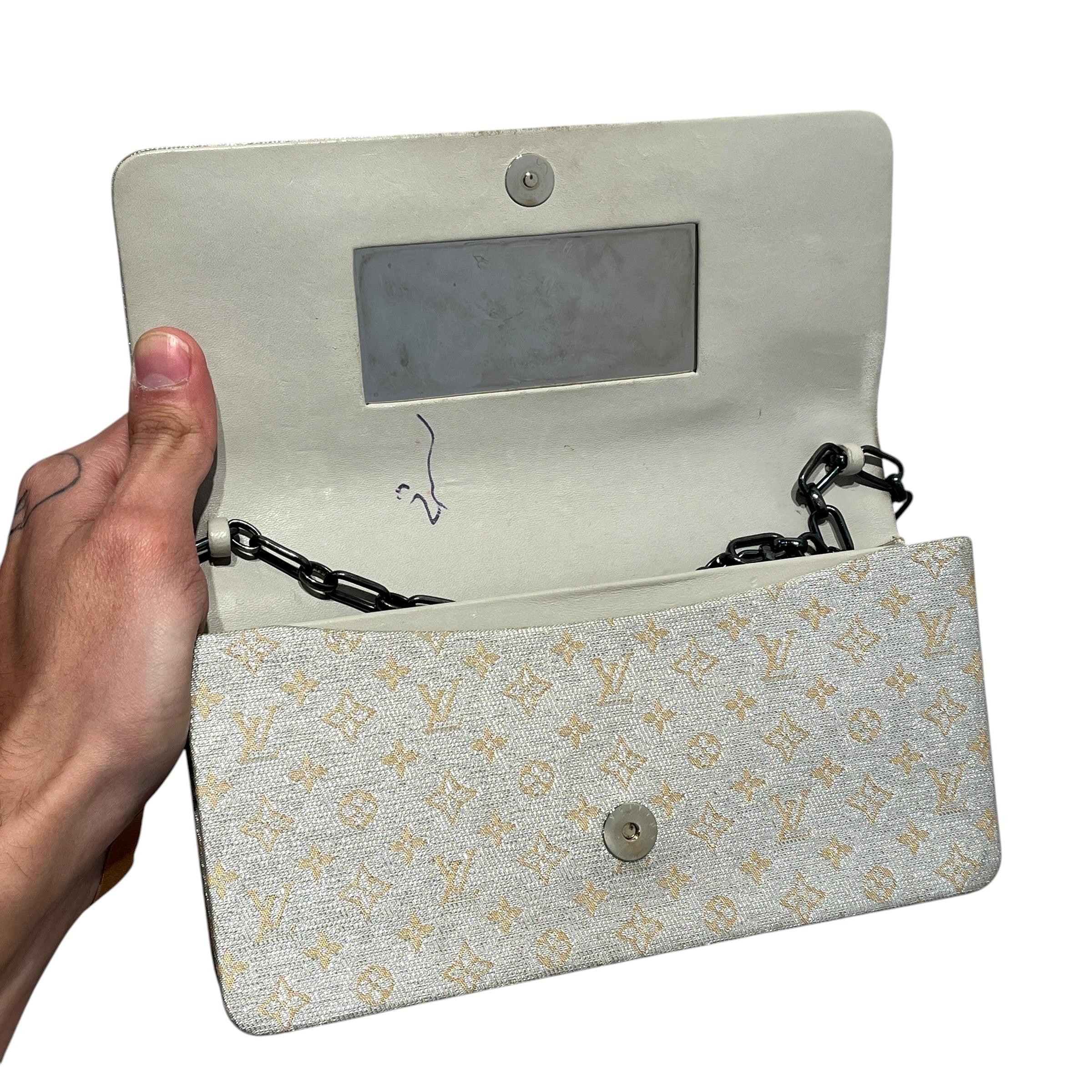 LOUIS VUITTON/Cross Body Bag/Monogram/SLV/2002 CRUISE LINE METALLIC view 7