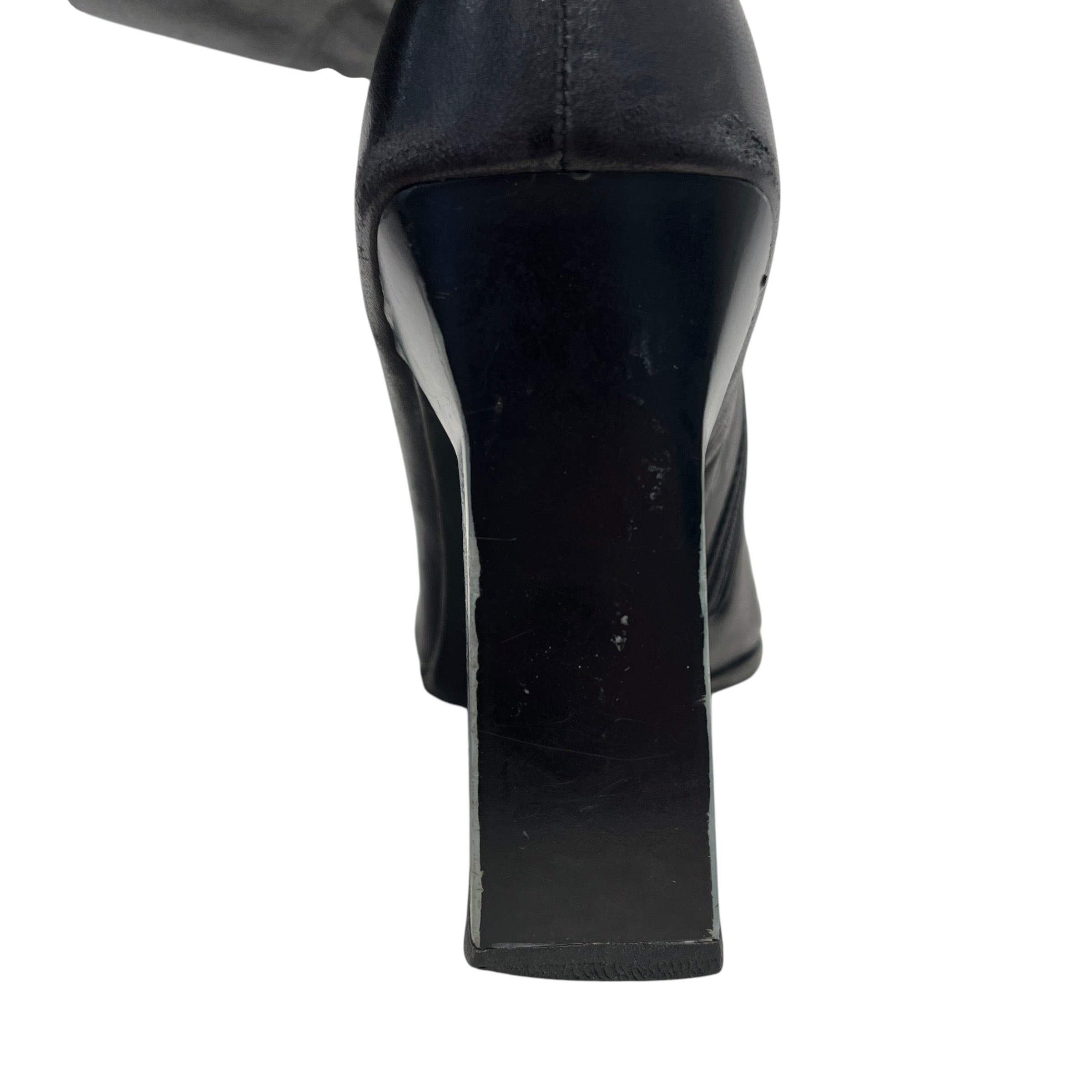 MIU MIU/Ankle Boots/EU 39.5/Leather/BLK/VINTAGE SQUARE TOE ANKLE BOOT view 7