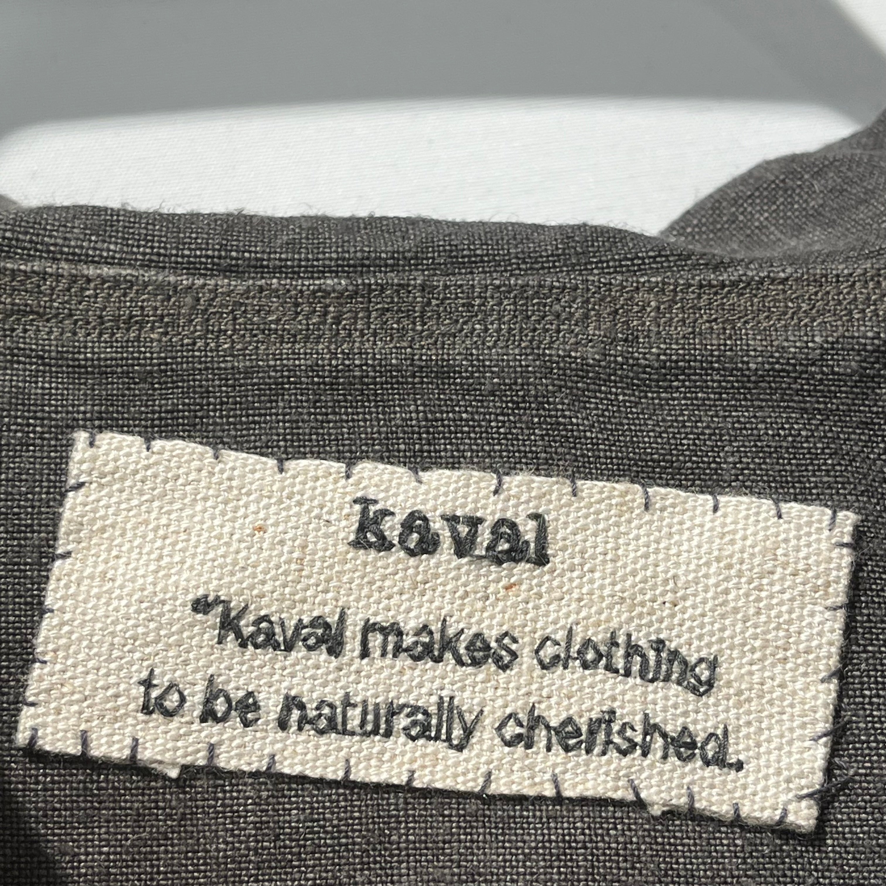 kaval/Tailored Jkt/M/Linen/GRY/stitched linen 4 buttons view 6
