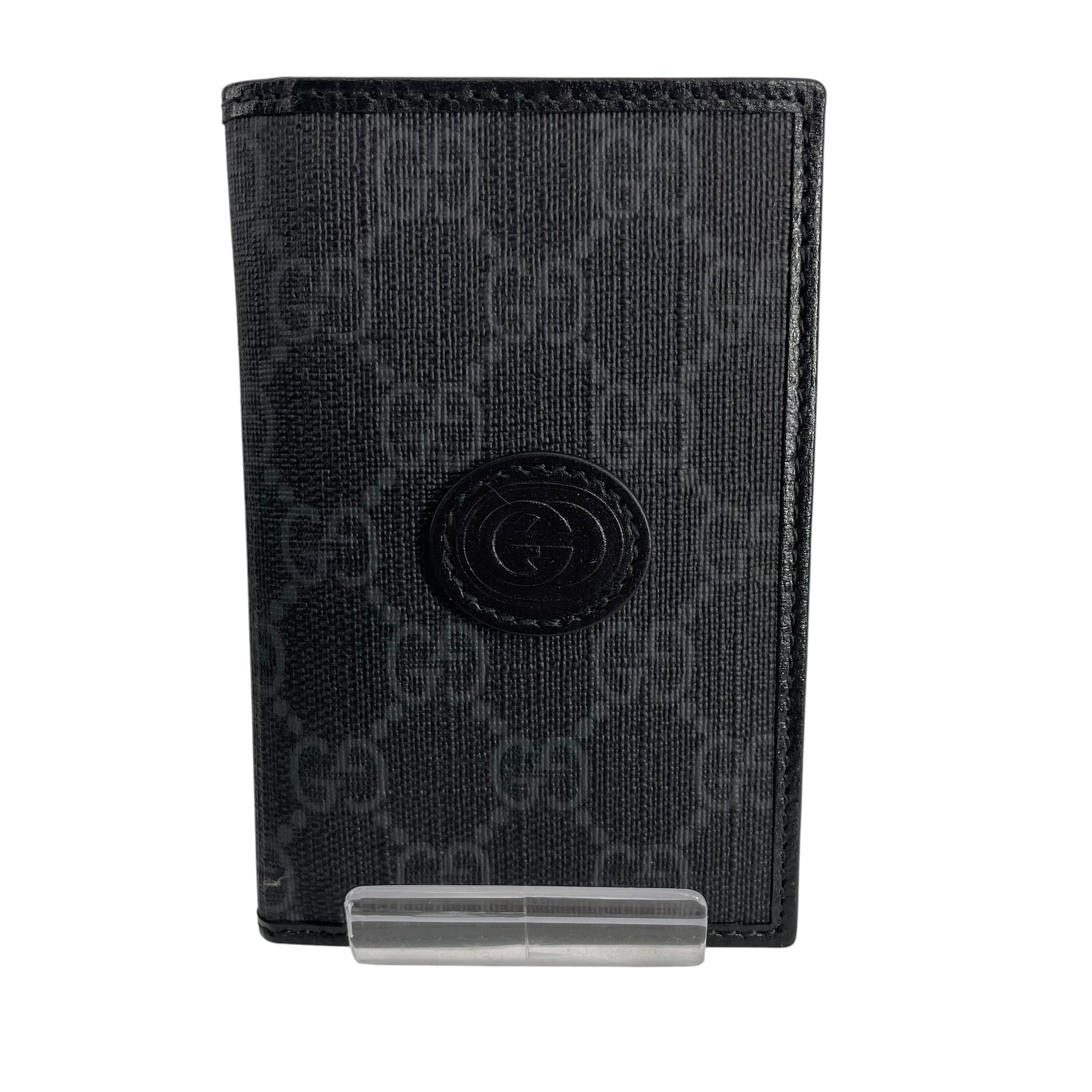 GUCCI/Wallet/All Over Print/Leather/BLK/CIRCULAR EMBLEM BIFOLD view 1