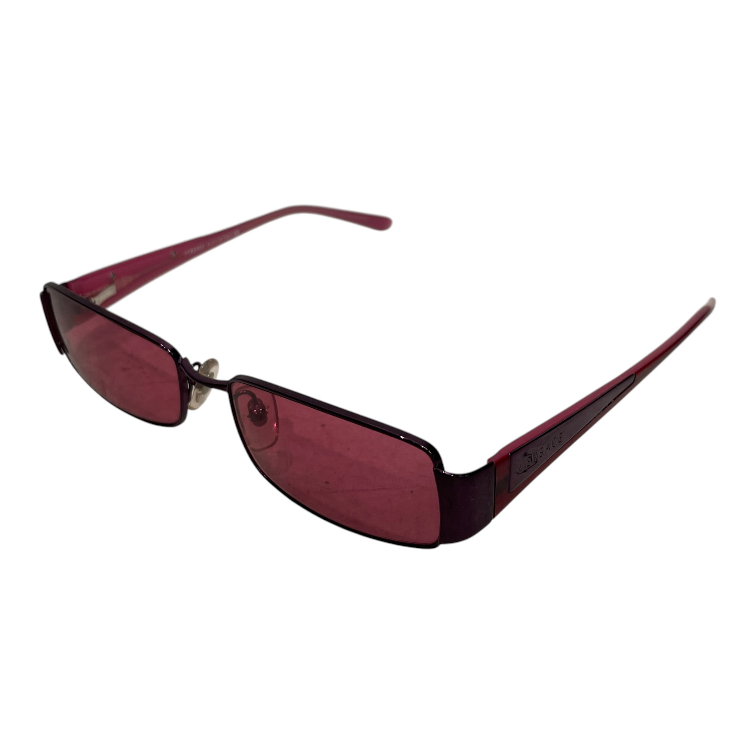 VERSACE/Sunglasses/Celluloid/PNK/L's/MGENTA TINTED RECTANGLE view 2