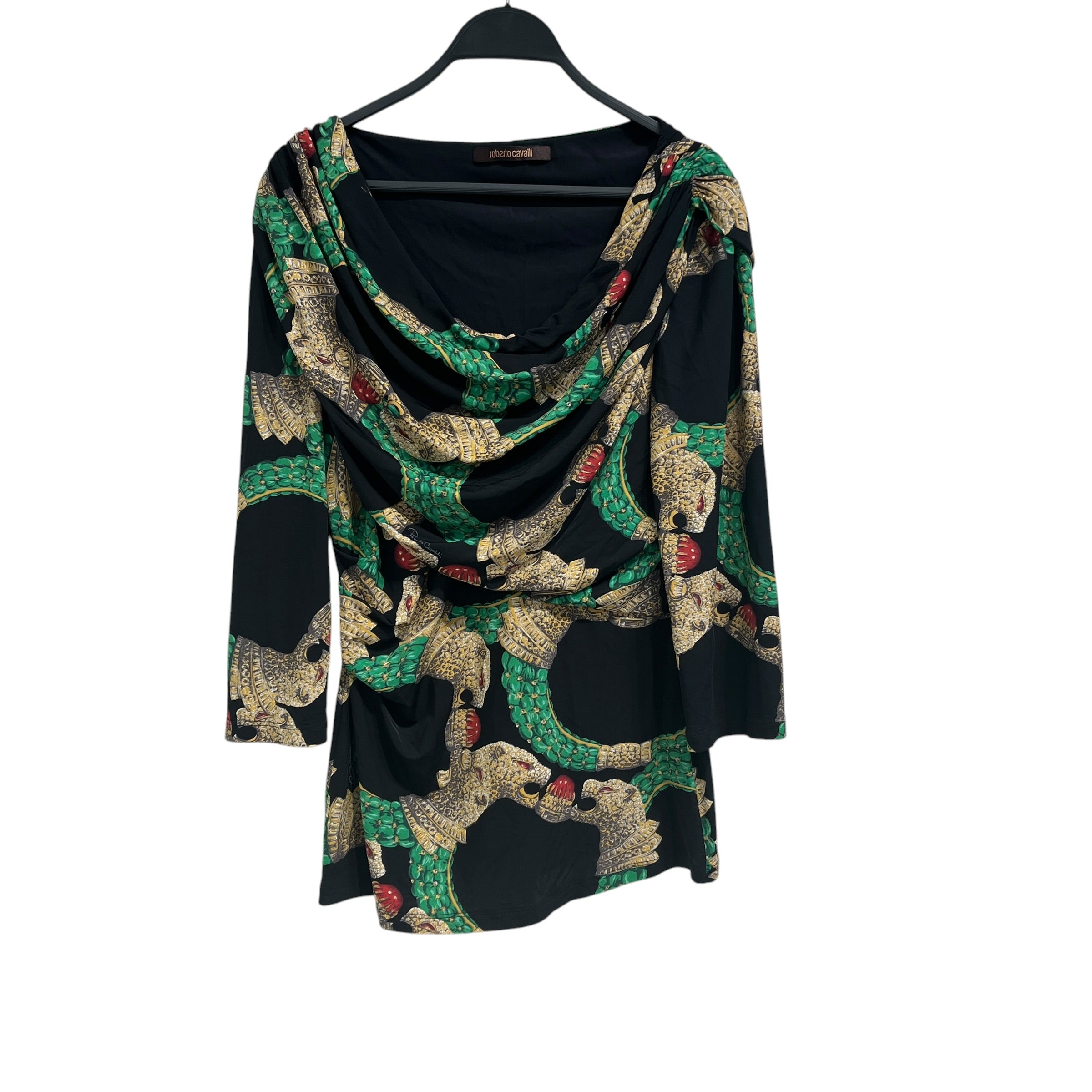 roberto cavalli/3|4S Dress/48/All Over Print/Nylon/BLK/ view 1