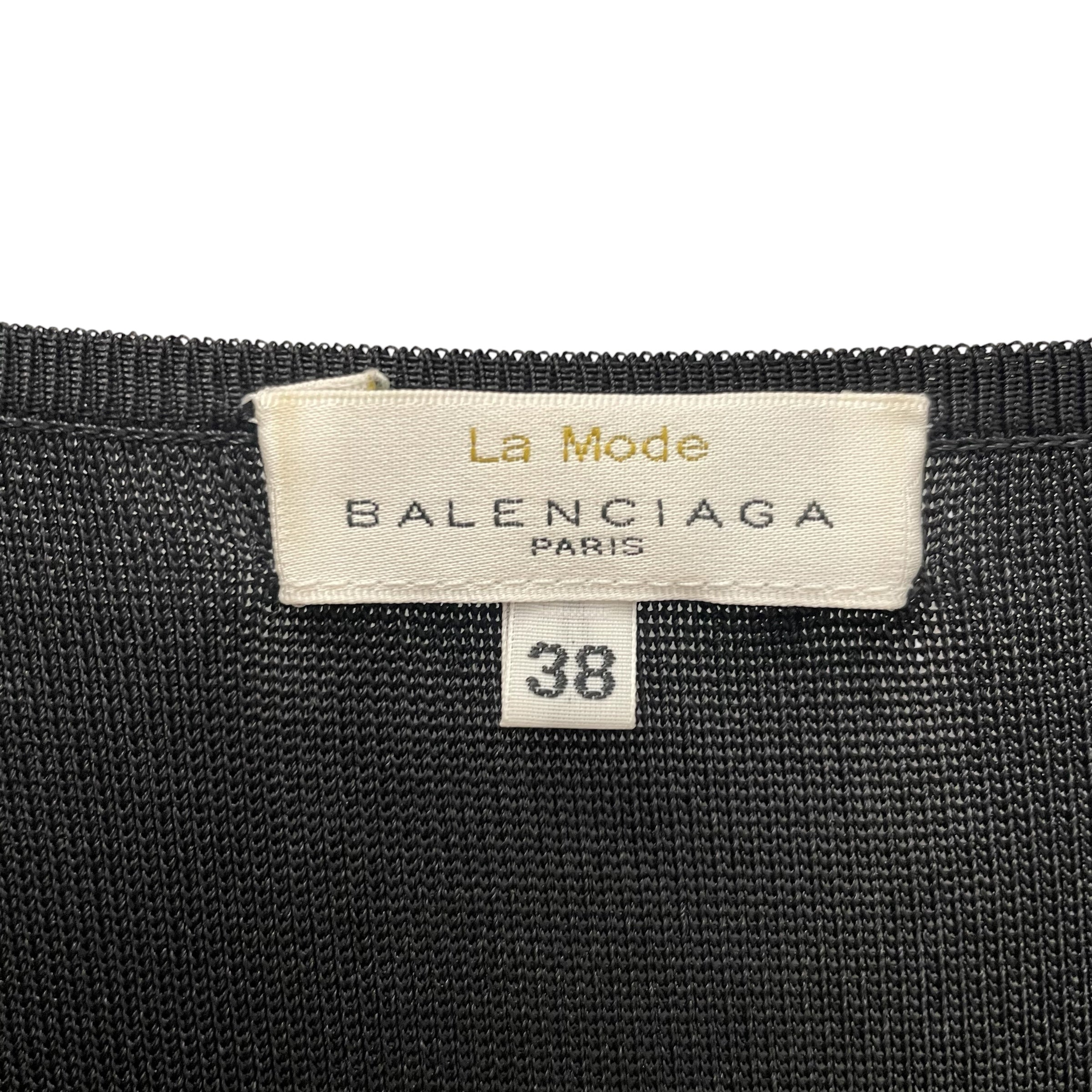 BALENCIAGA/3|4S Blouse/38/Rayon/BLK/boatneck / double button view 3